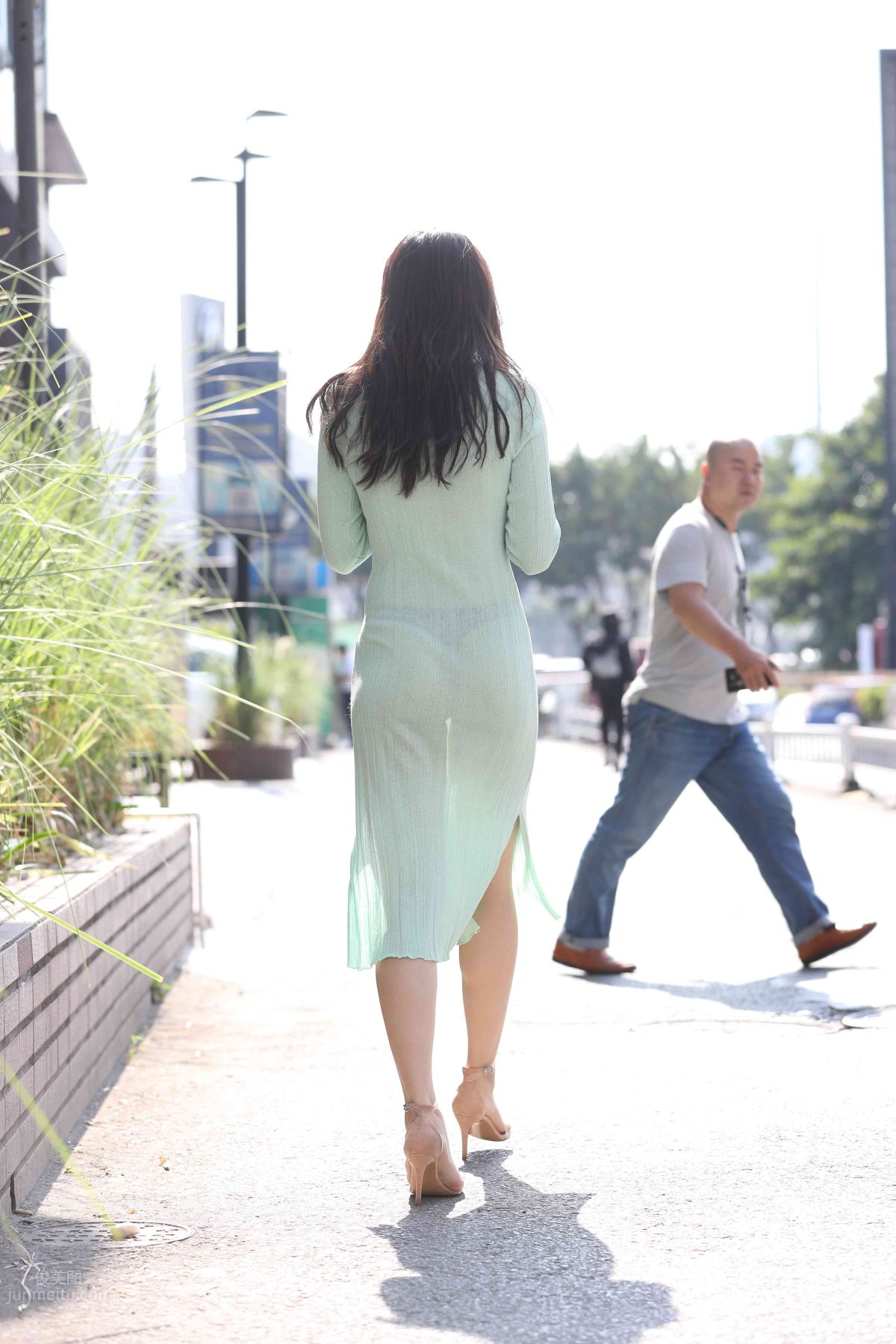 [Mojing Street] 006 Light Green Tight Long Dress photo 172