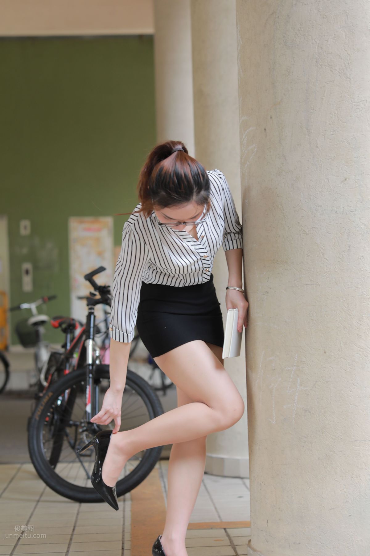 [Mojing Street] 022 Uniform Bodycon Skirt Girl 3 Corridor photo 84