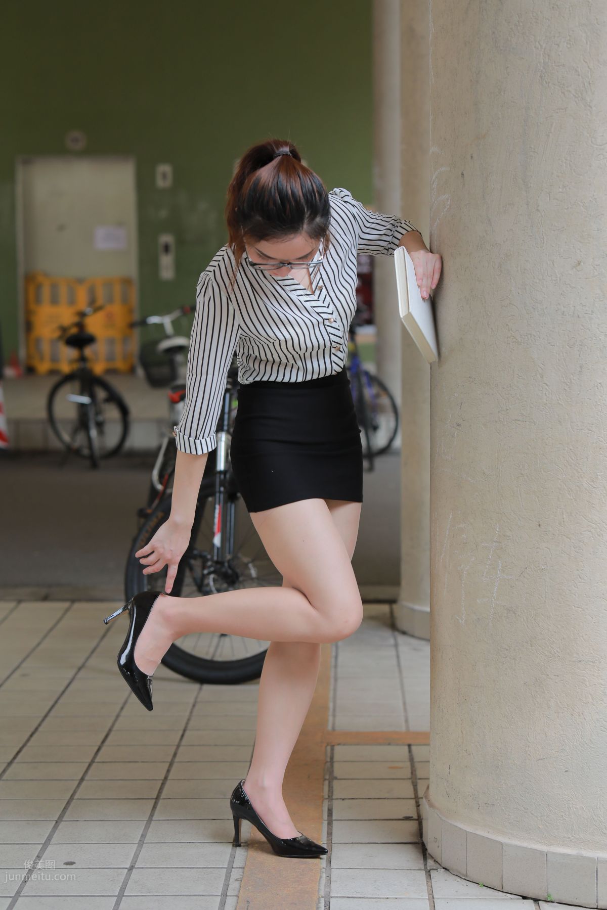 [Mojing Street] 022 Uniform Bodycon Skirt Girl 3 Corridor photo 87