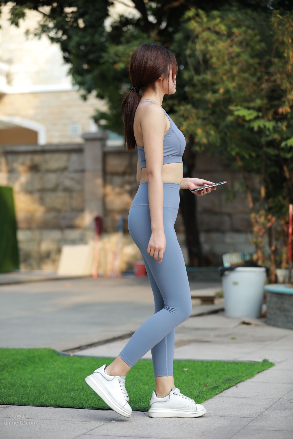 [Mojing Street] 053 Girl in Gray-Blue Yoga Pants photo 227