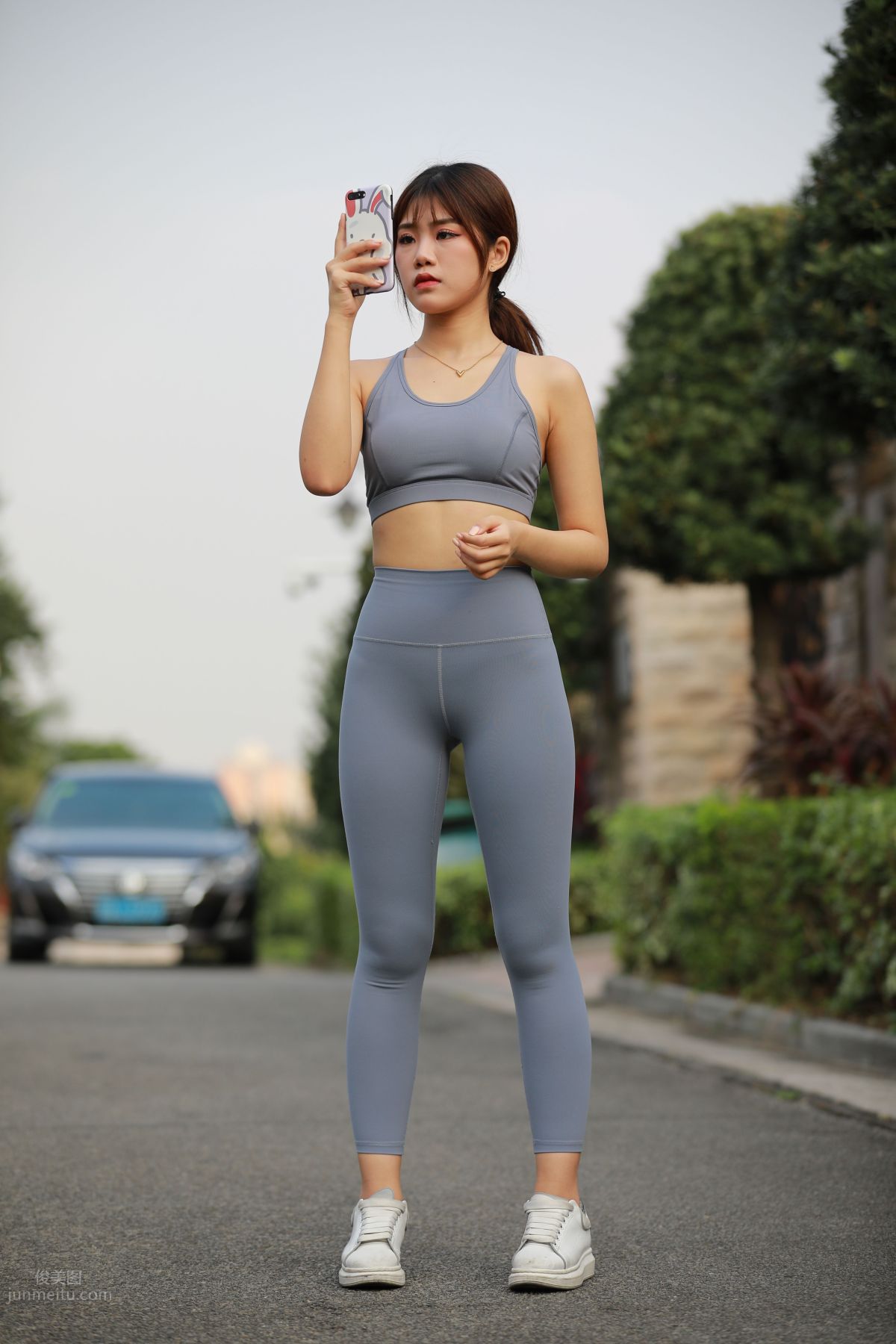 [Mojing Street] 053 Girl in Gray-Blue Yoga Pants photo 388