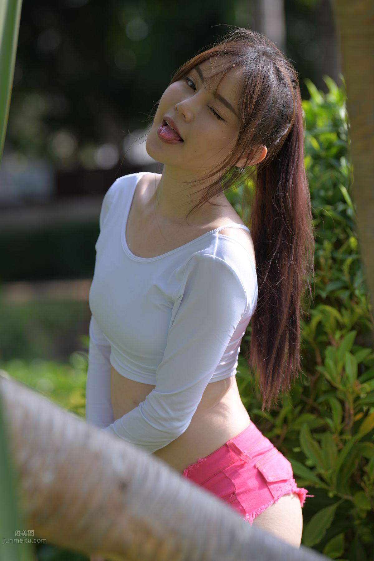 [Mojing Street] 060 Pink Denim Hot Pants Girl 2 photo 41