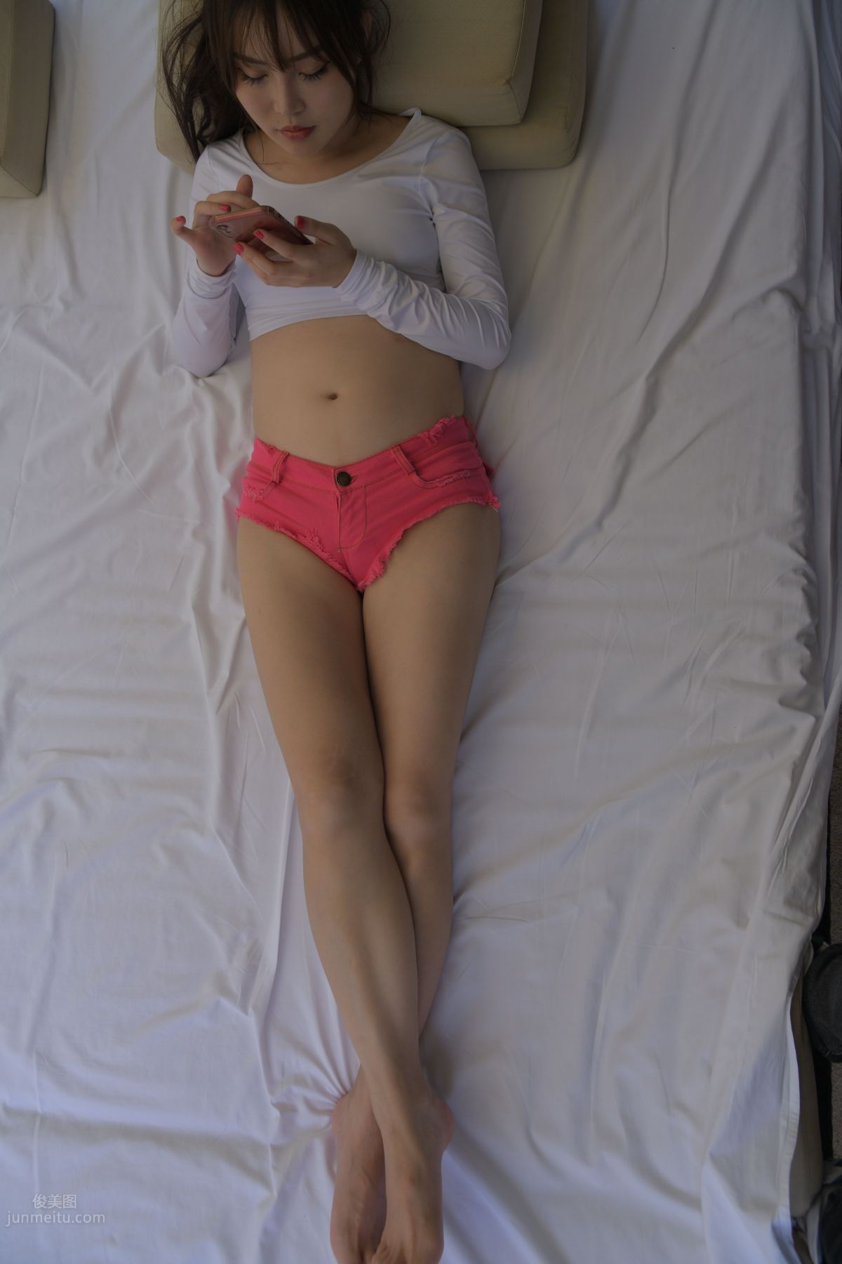 [Mojing Street] 060 Pink Denim Hot Pants Girl 2 photo 262