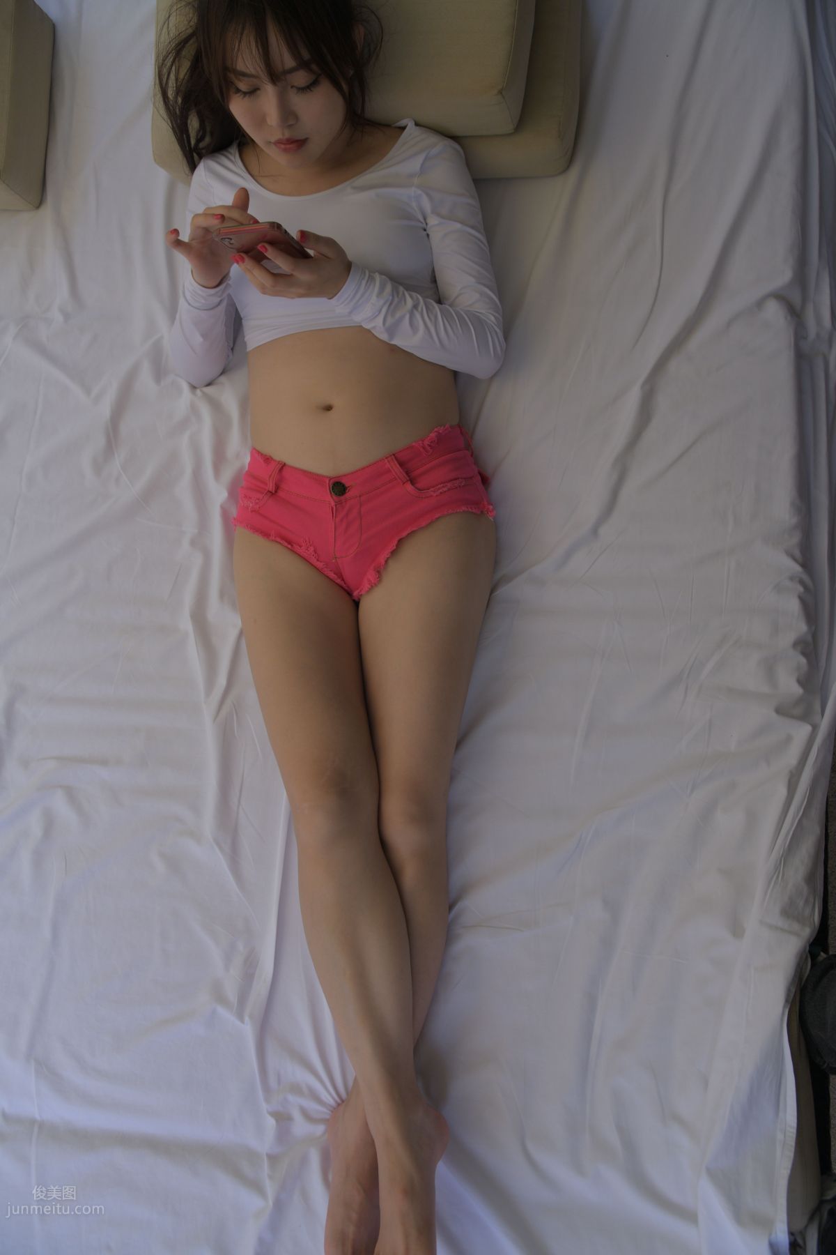 [Mojing Street] 060 Pink Denim Hot Pants Girl 2 photo 263