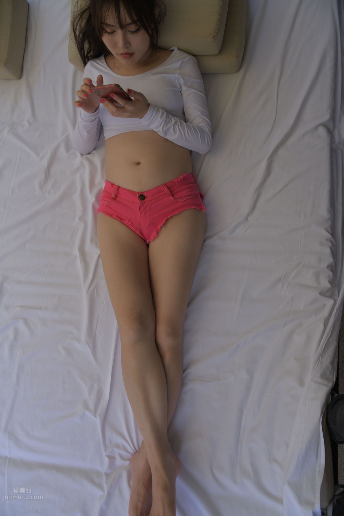 [Mojing Street] 060 Pink Denim Hot Pants Girl 2 photo 264