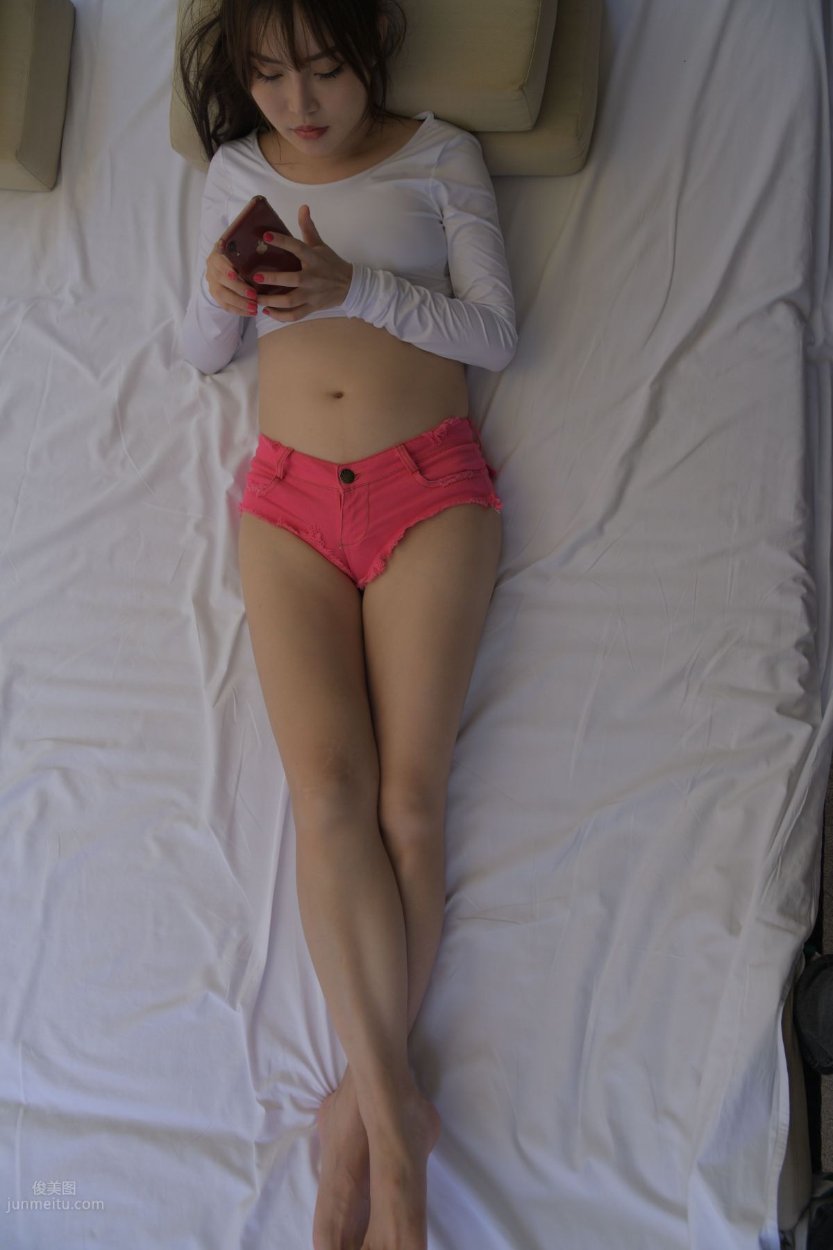 [Mojing Street] 060 Pink Denim Hot Pants Girl 2 photo 265