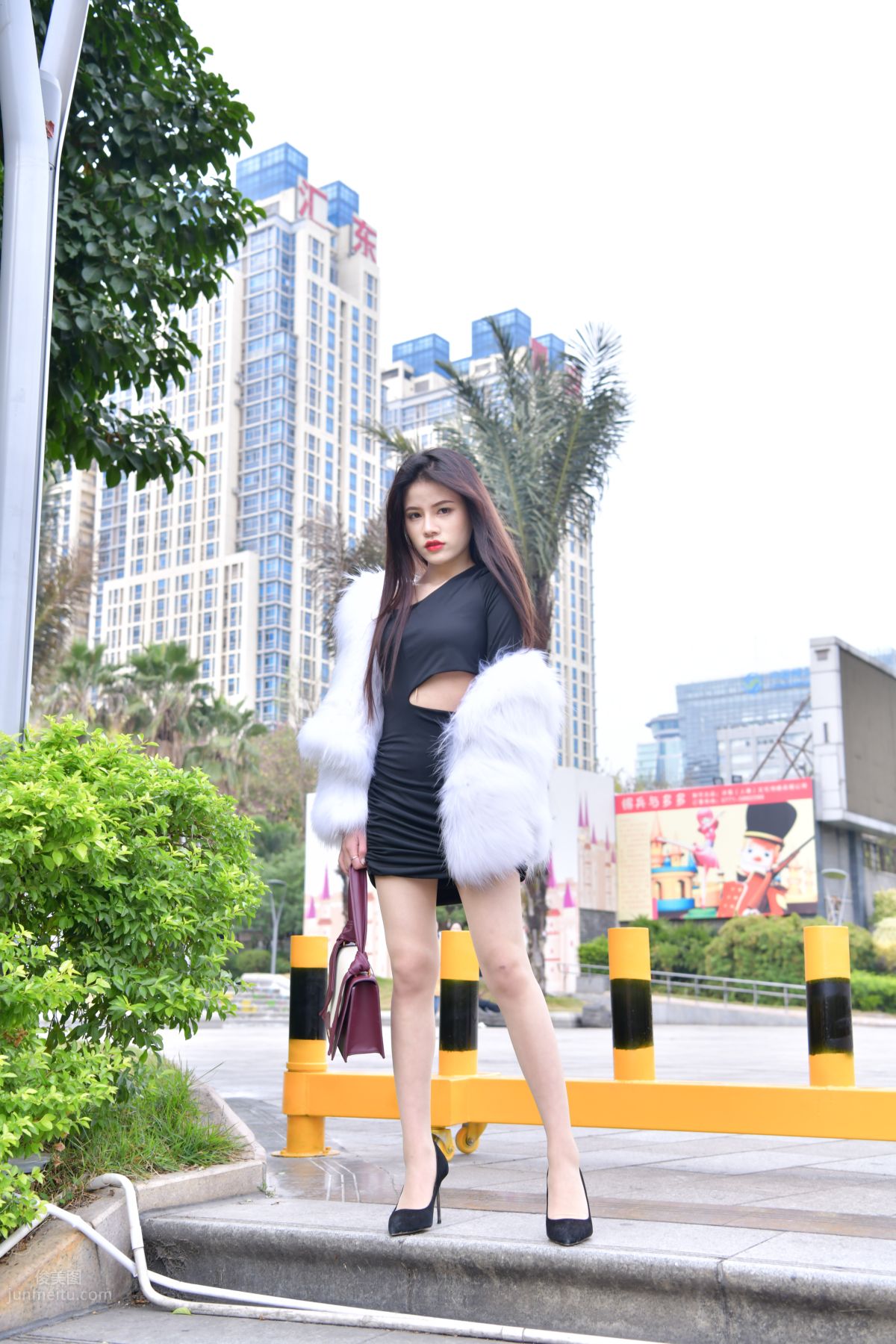 [Mojing Street] 065 Black Bodycon Skirt Elegant Girl Matching Thin Stiletto High Heels photo 2