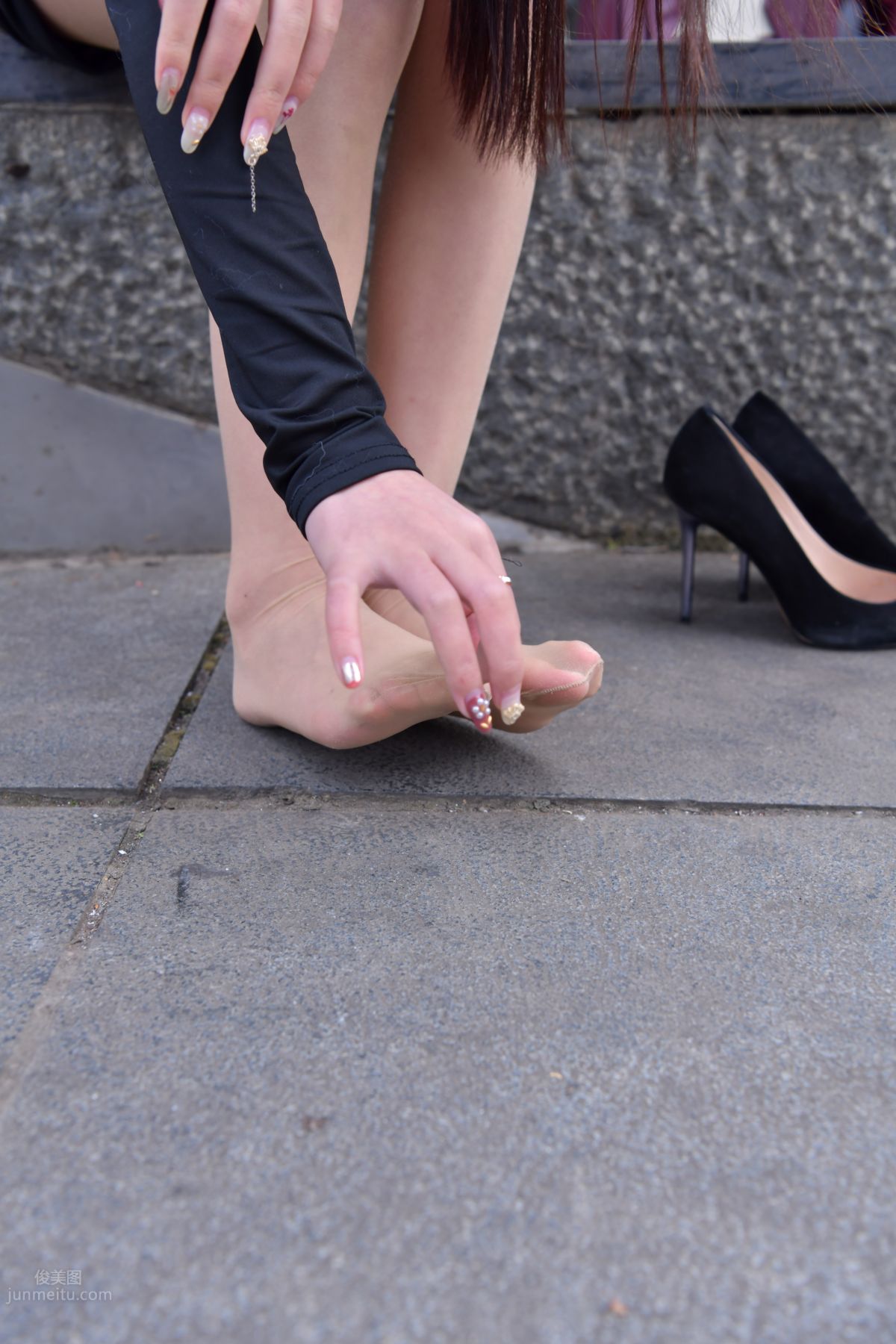 [Mojing Street] 065 Black Bodycon Skirt Elegant Girl Matching Thin Stiletto High Heels photo 94