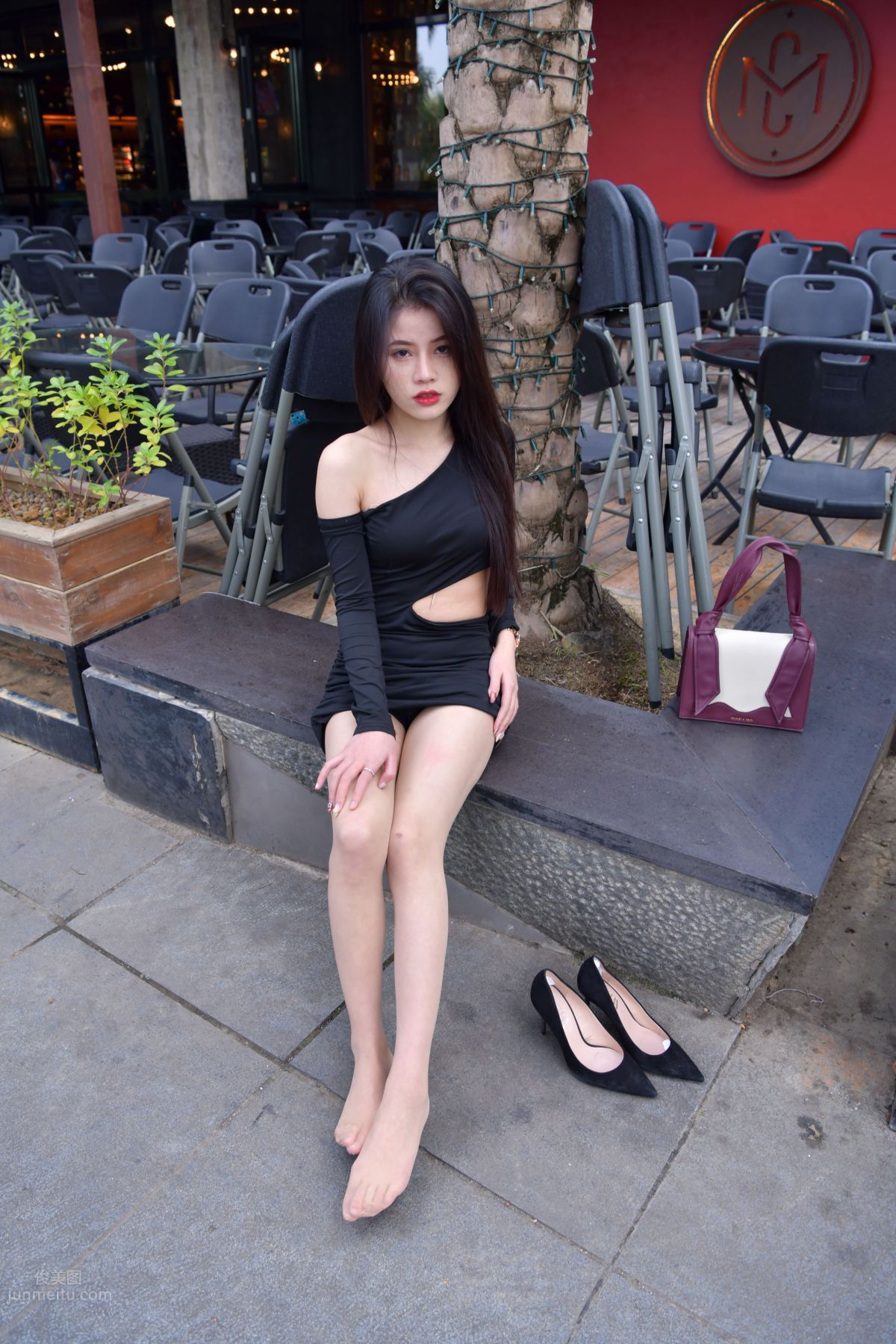 [Mojing Street] 065 Black Bodycon Skirt Elegant Girl Matching Thin Stiletto High Heels photo 102