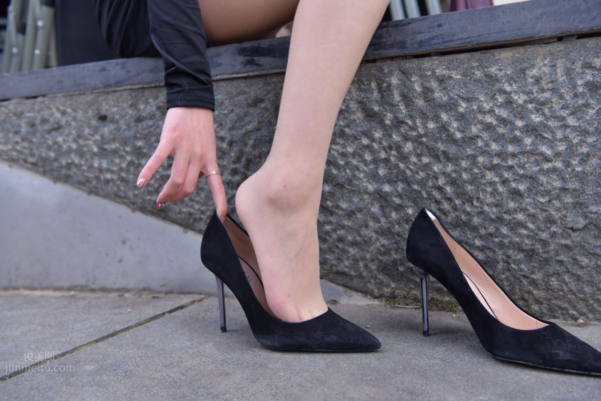 [Mojing Street] 065 Black Bodycon Skirt Elegant Girl Matching Thin Stiletto High Heels photo 114