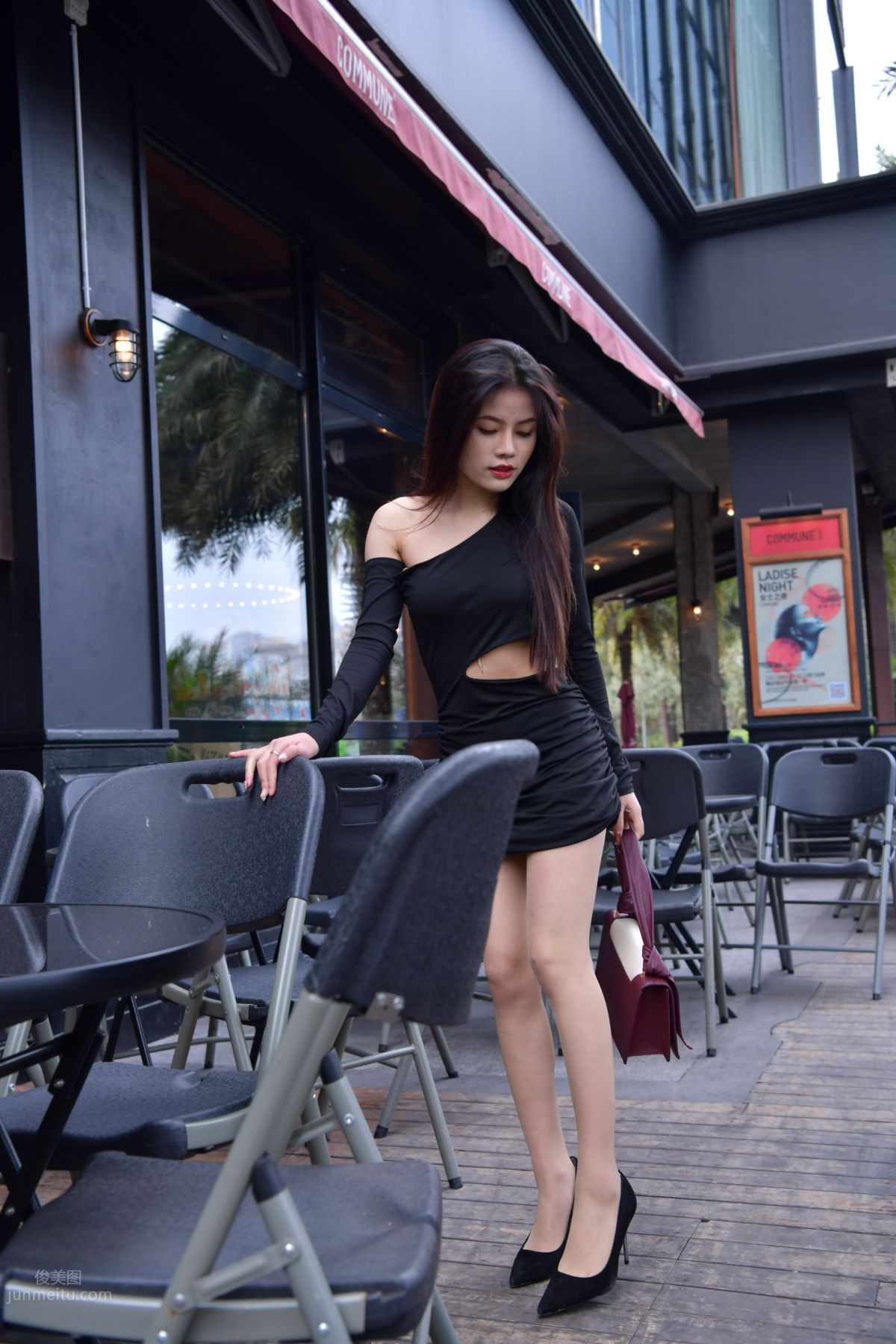 [Mojing Street] 065 Black Bodycon Skirt Elegant Girl Matching Thin Stiletto High Heels photo 196