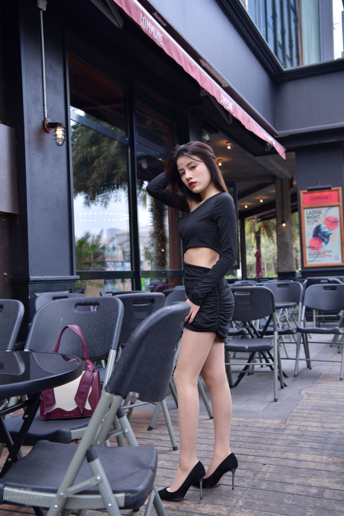 [Mojing Street] 065 Black Bodycon Skirt Elegant Girl Matching Thin Stiletto High Heels photo 204