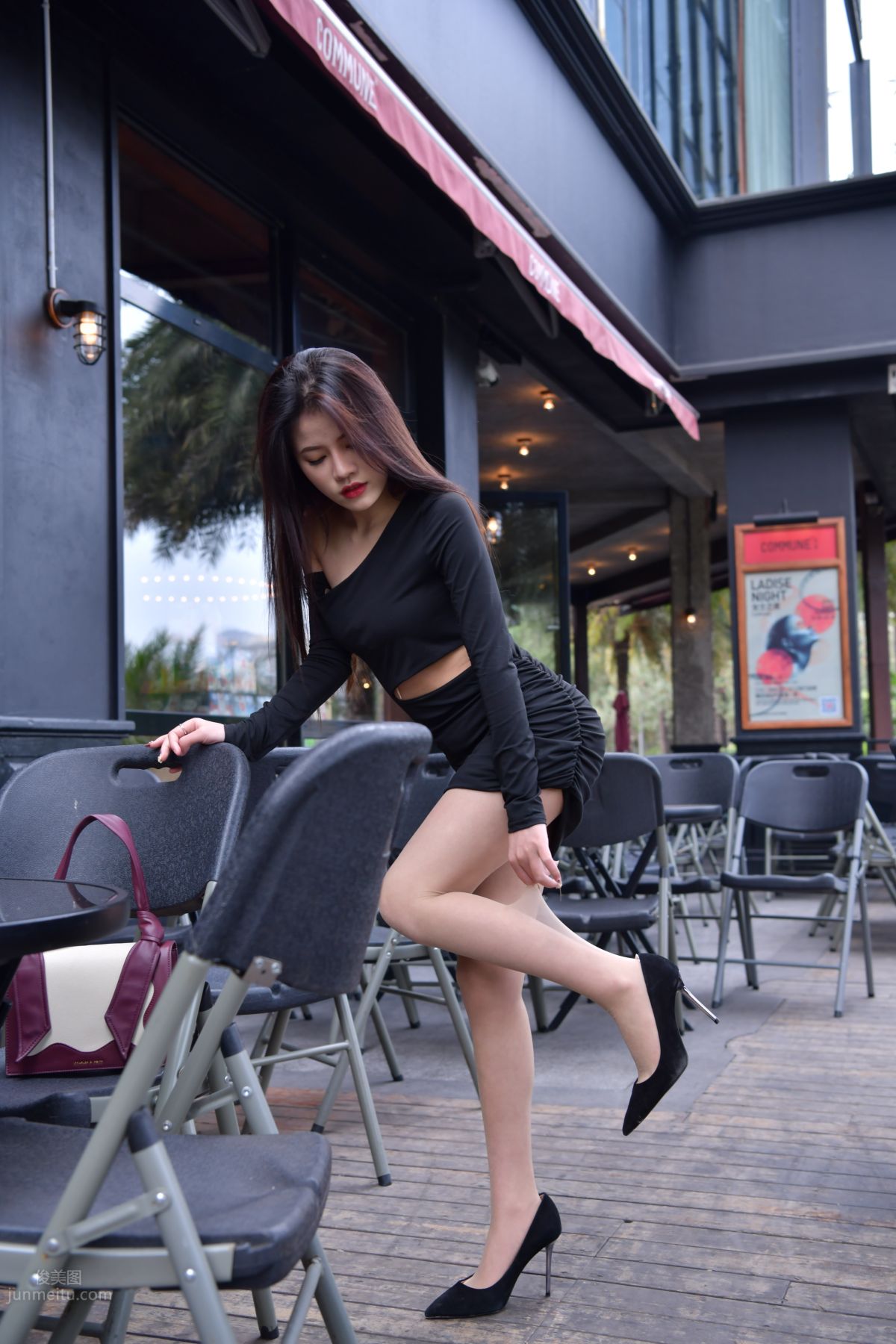 [Mojing Street] 065 Black Bodycon Skirt Elegant Girl Matching Thin Stiletto High Heels photo 209
