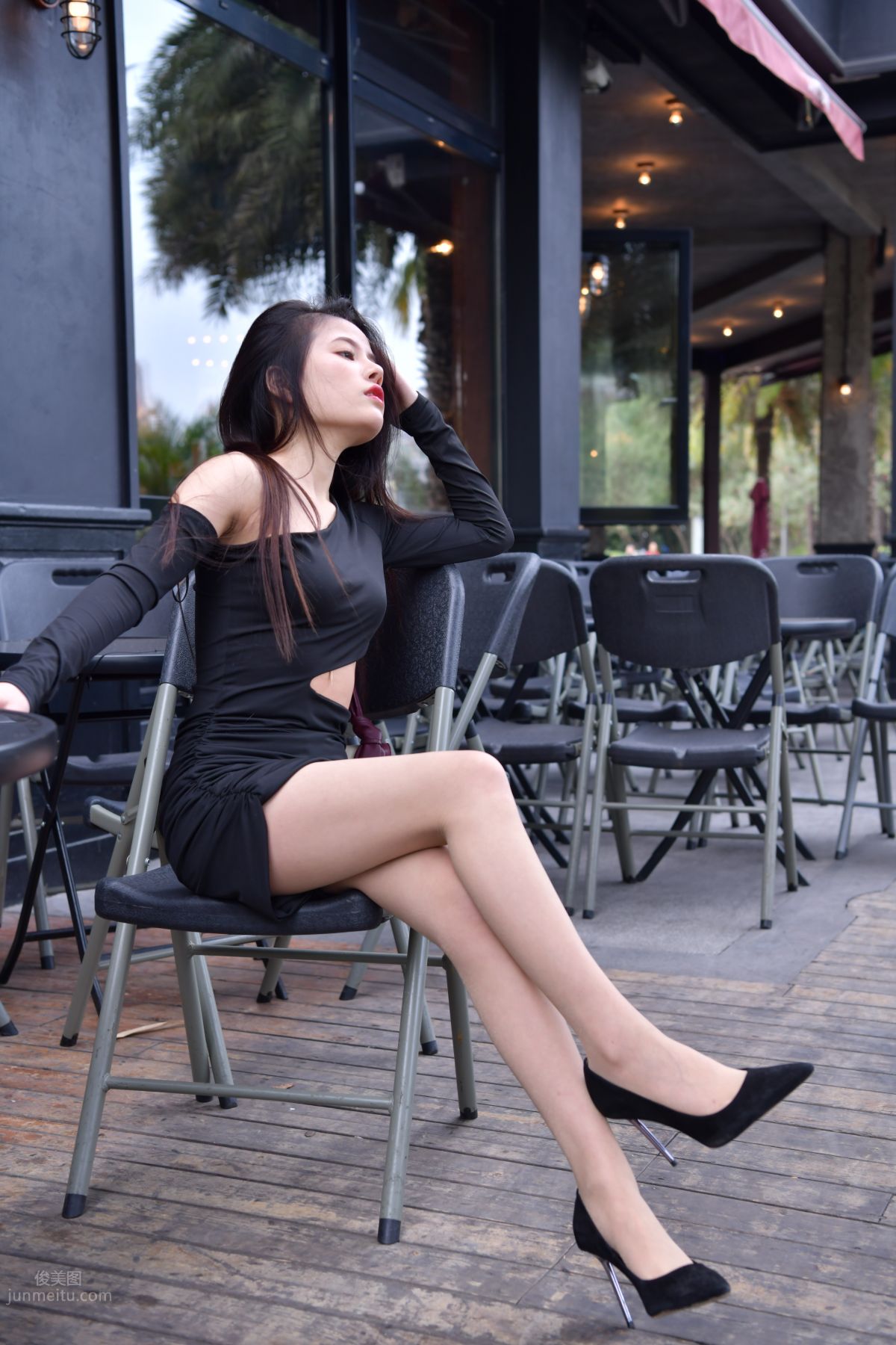 [Mojing Street] 065 Black Bodycon Skirt Elegant Girl Matching Thin Stiletto High Heels photo 214