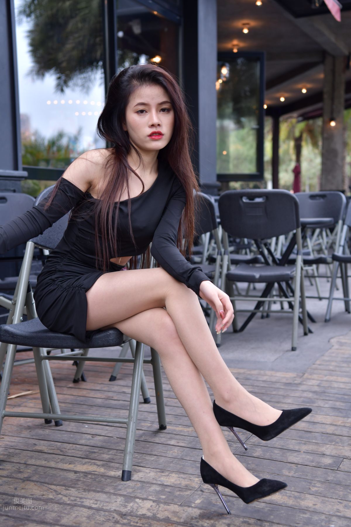 [Mojing Street] 065 Black Bodycon Skirt Elegant Girl Matching Thin Stiletto High Heels photo 216