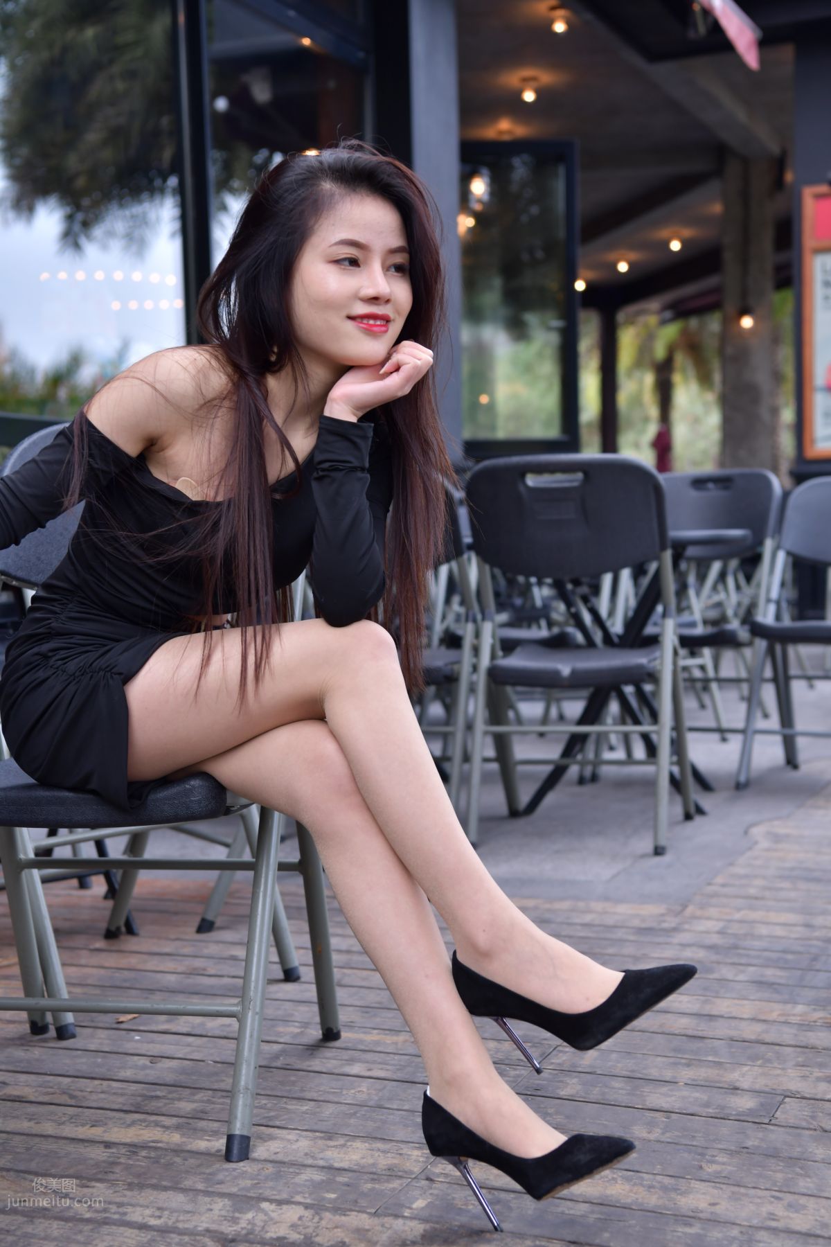 [Mojing Street] 065 Black Bodycon Skirt Elegant Girl Matching Thin Stiletto High Heels photo 218