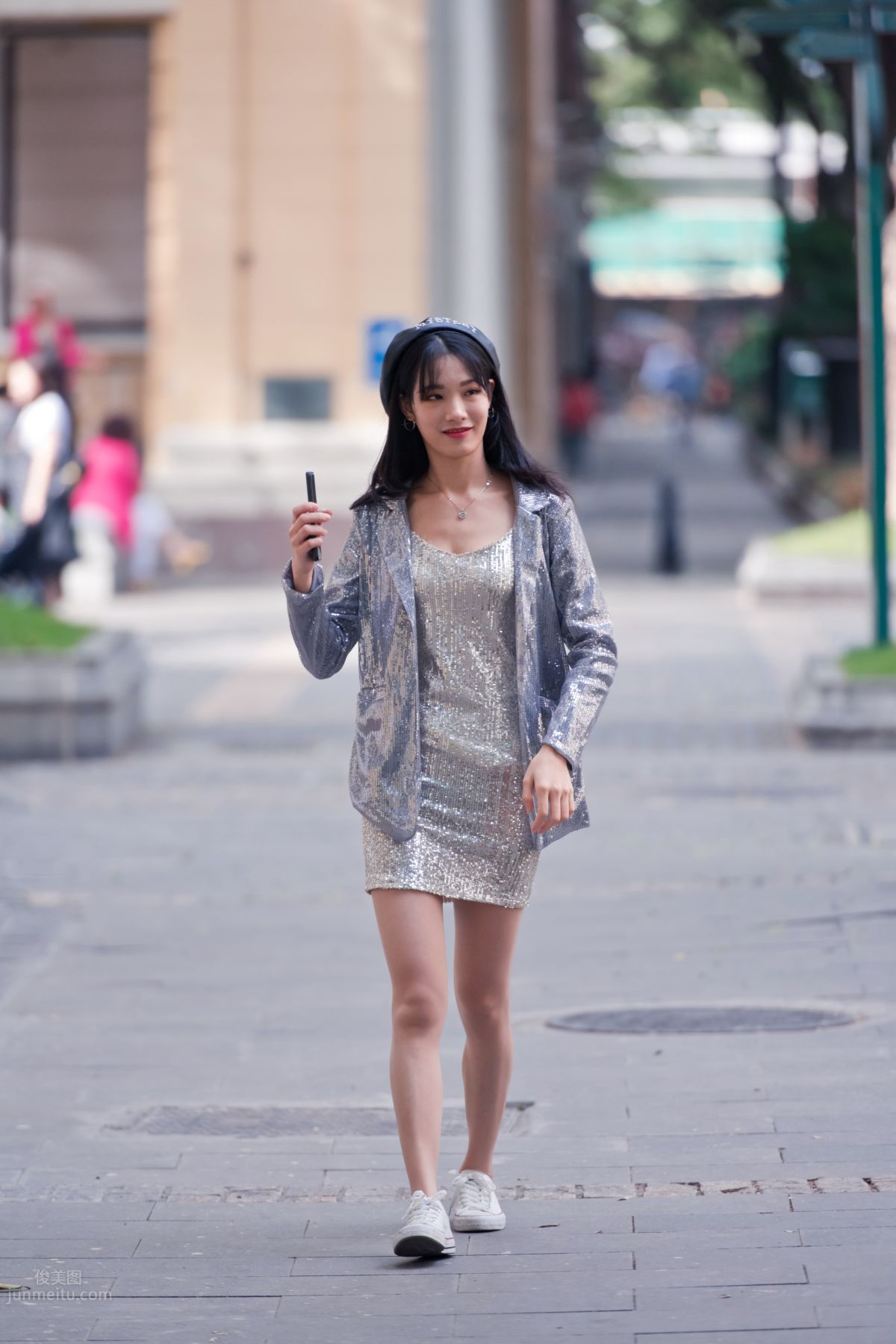 [Mojing Street] 066 Yufeng Street Snap Chatting Up a Sweet Girl in Meat Stockings at Shamian Park, September photo 5