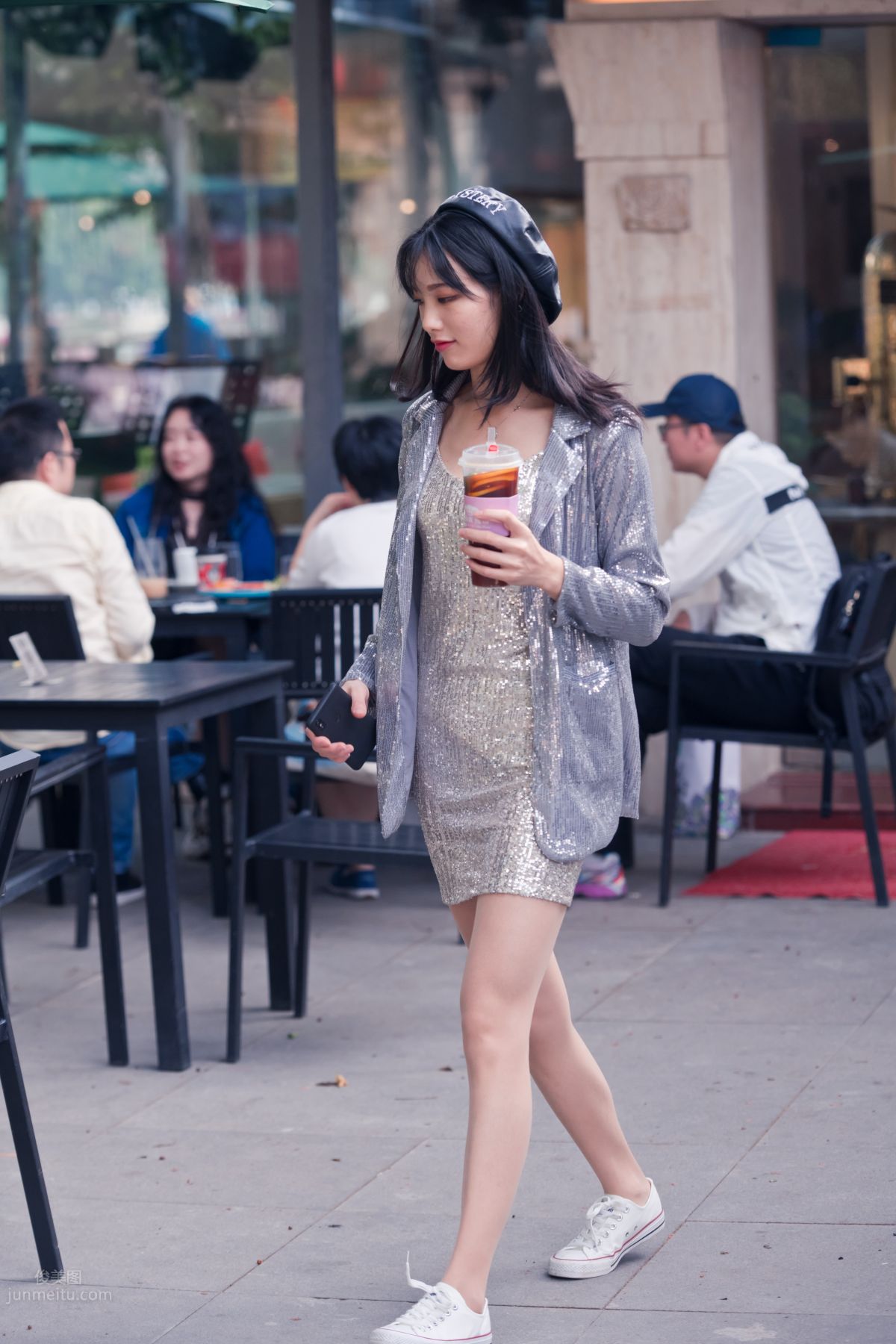 [Mojing Street] 066 Yufeng Street Snap Chatting Up a Sweet Girl in Meat Stockings at Shamian Park, September photo 61