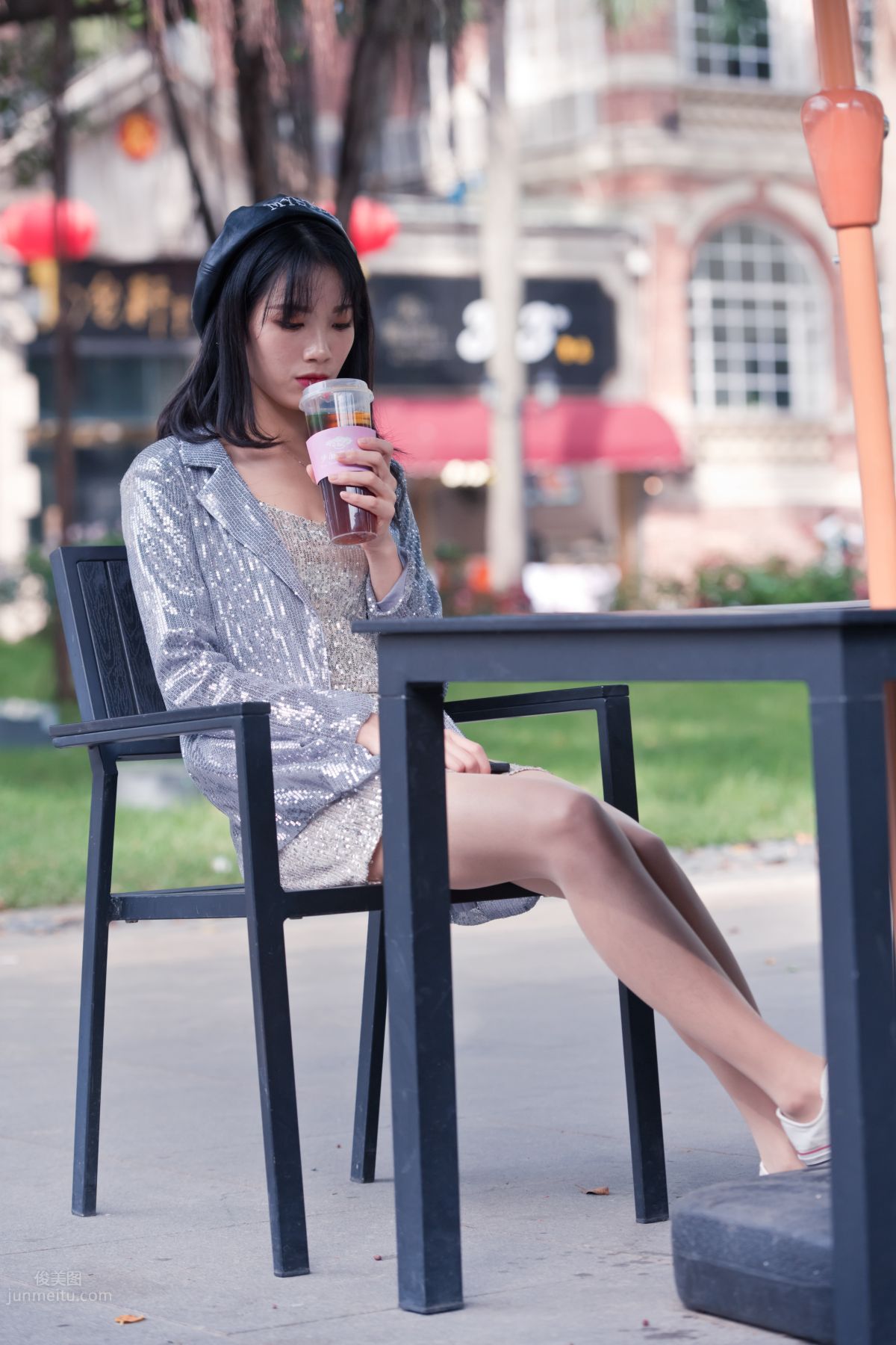 [Mojing Street] 066 Yufeng Street Snap Chatting Up a Sweet Girl in Meat Stockings at Shamian Park, September photo 75