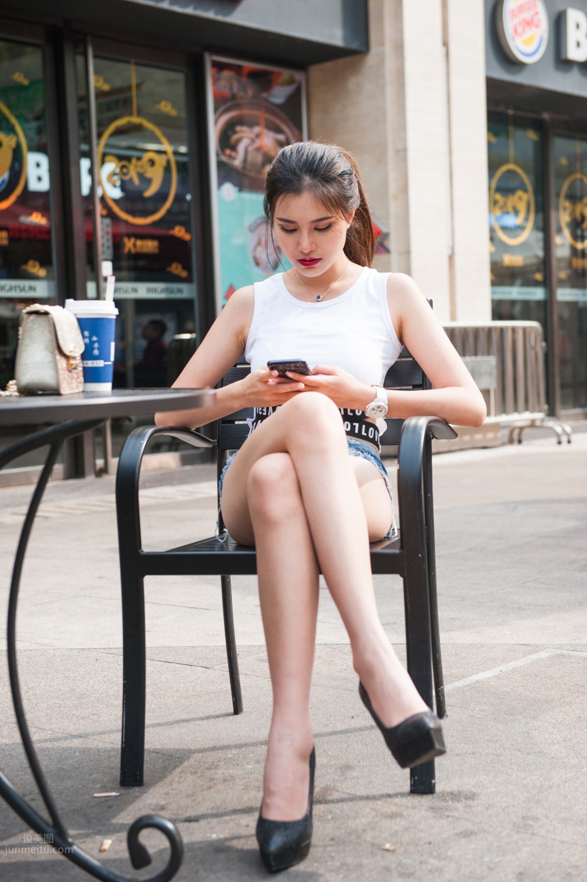 [Mojing Street] 072 Cheng Sheng Street Snap Tingting High Heels Hot Pants Long Legs Beauty photo 155