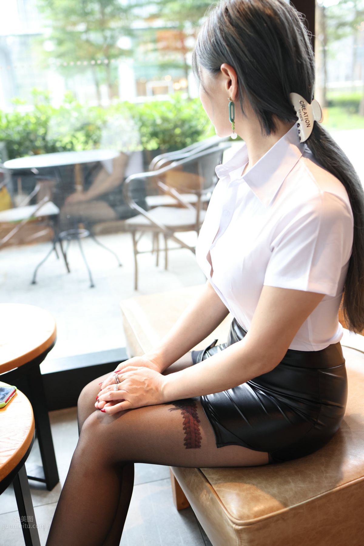 [Mojing Street] 093 Leather Skirt and Black Stockings photo 156