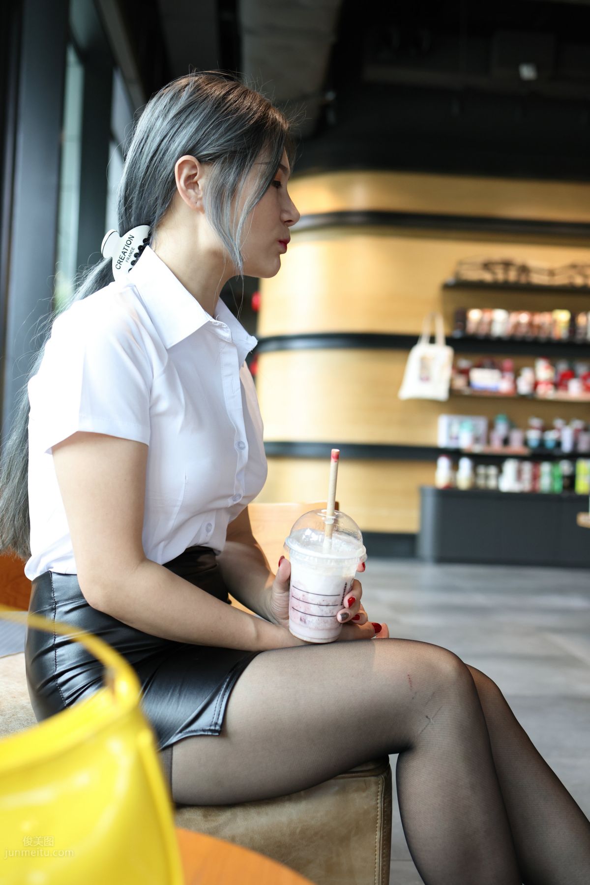 [Mojing Street] 093 Leather Skirt and Black Stockings photo 142