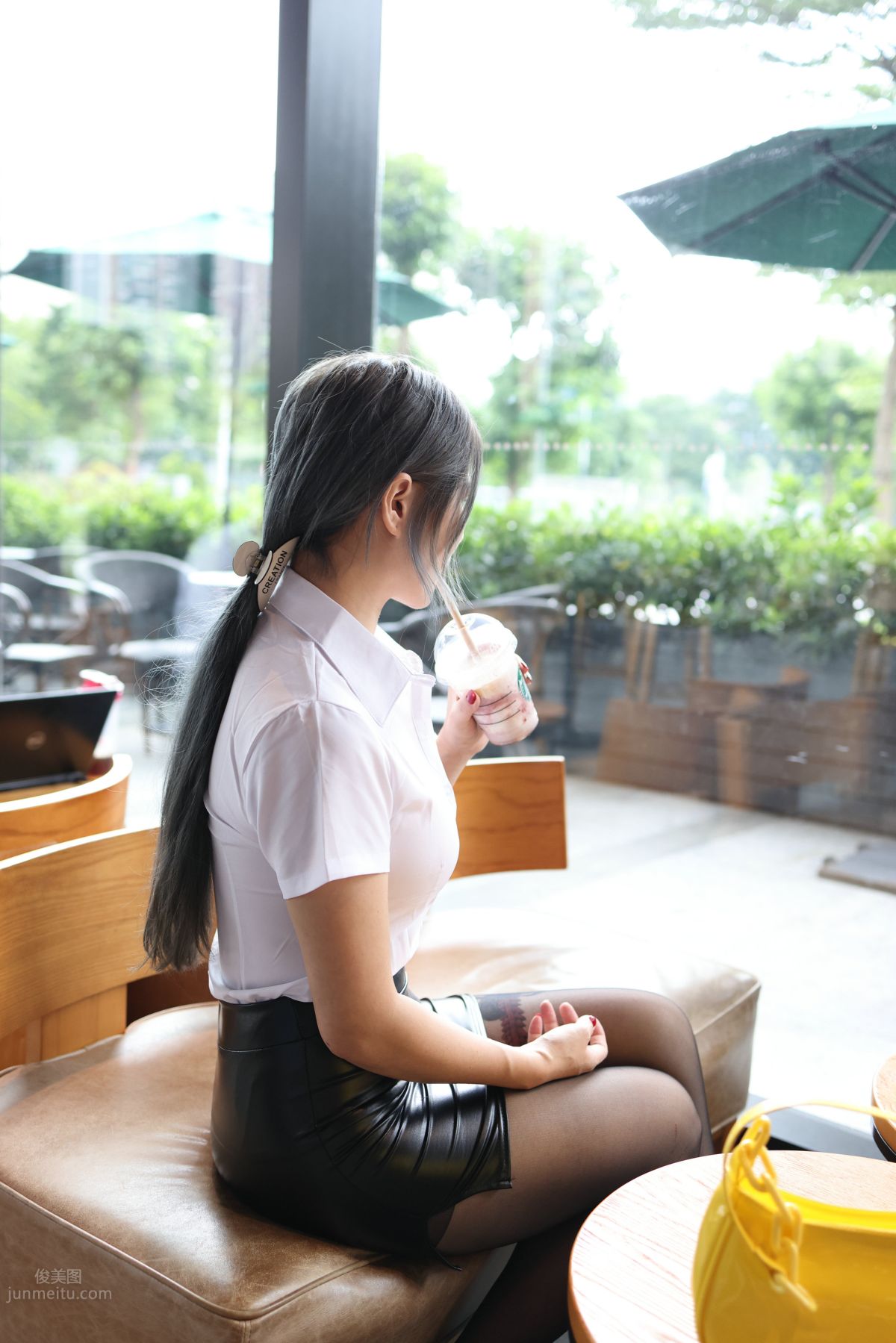 [Mojing Street] 093 Leather Skirt and Black Stockings photo 166
