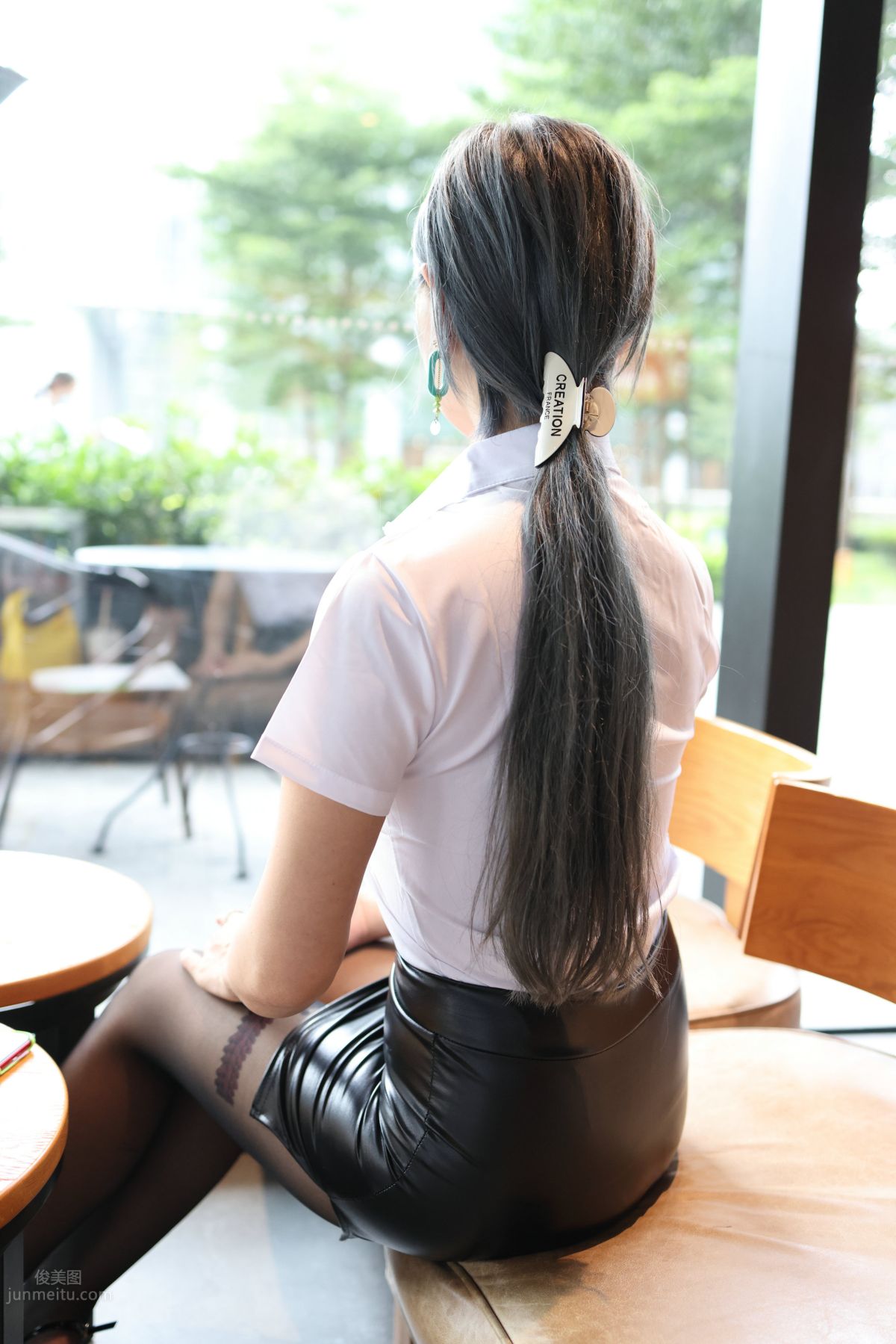 [Mojing Street] 093 Leather Skirt and Black Stockings photo 160