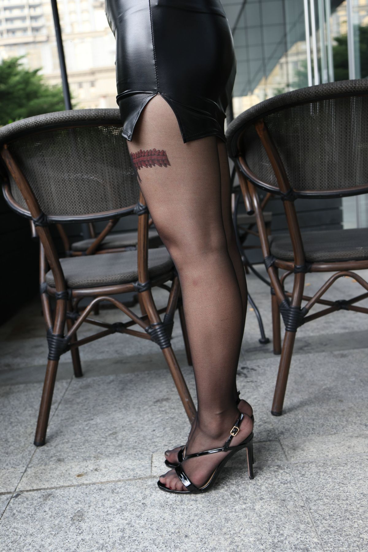 [Mojing Street] 093 Leather Skirt and Black Stockings photo 177