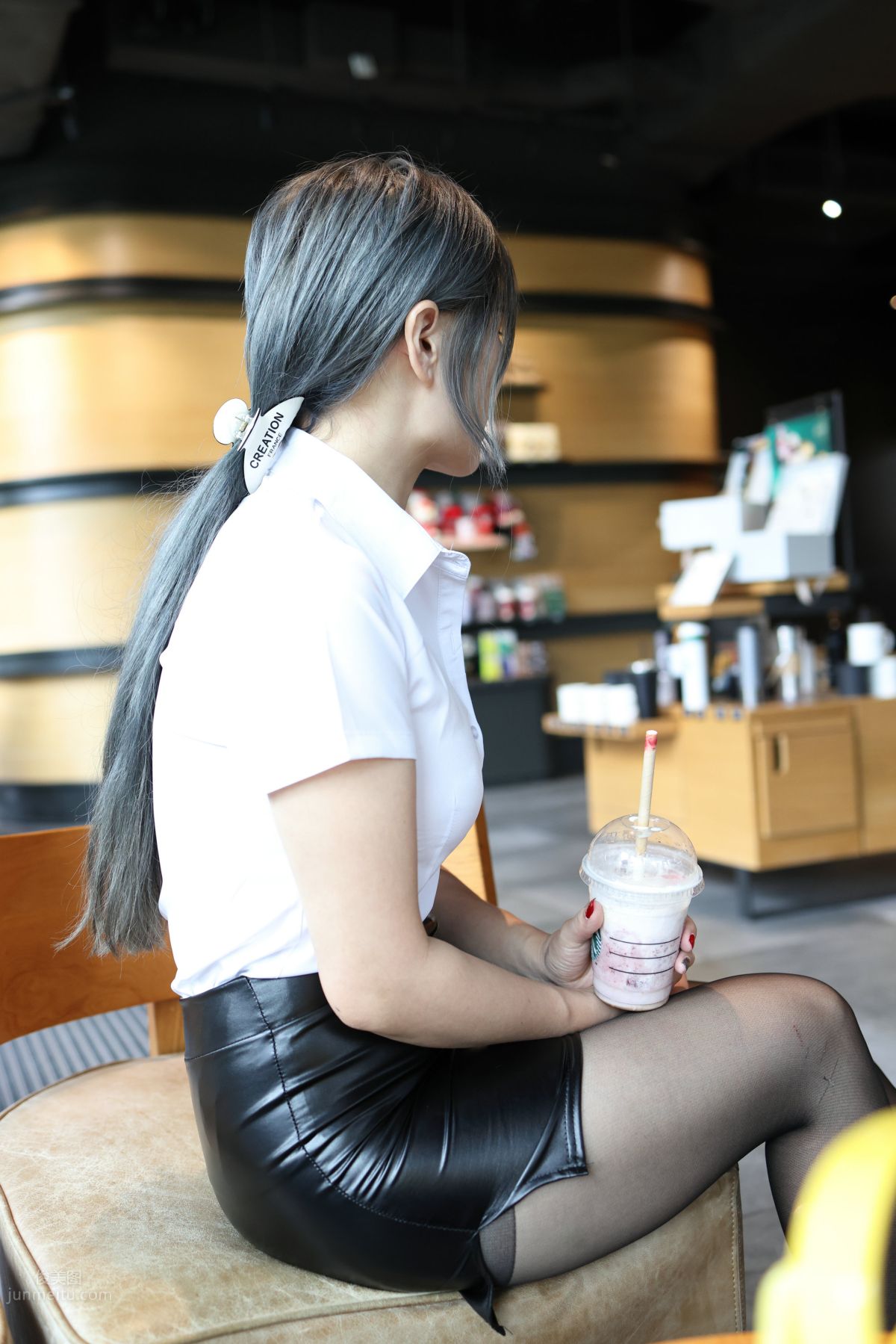 [Mojing Street] 093 Leather Skirt and Black Stockings photo 143