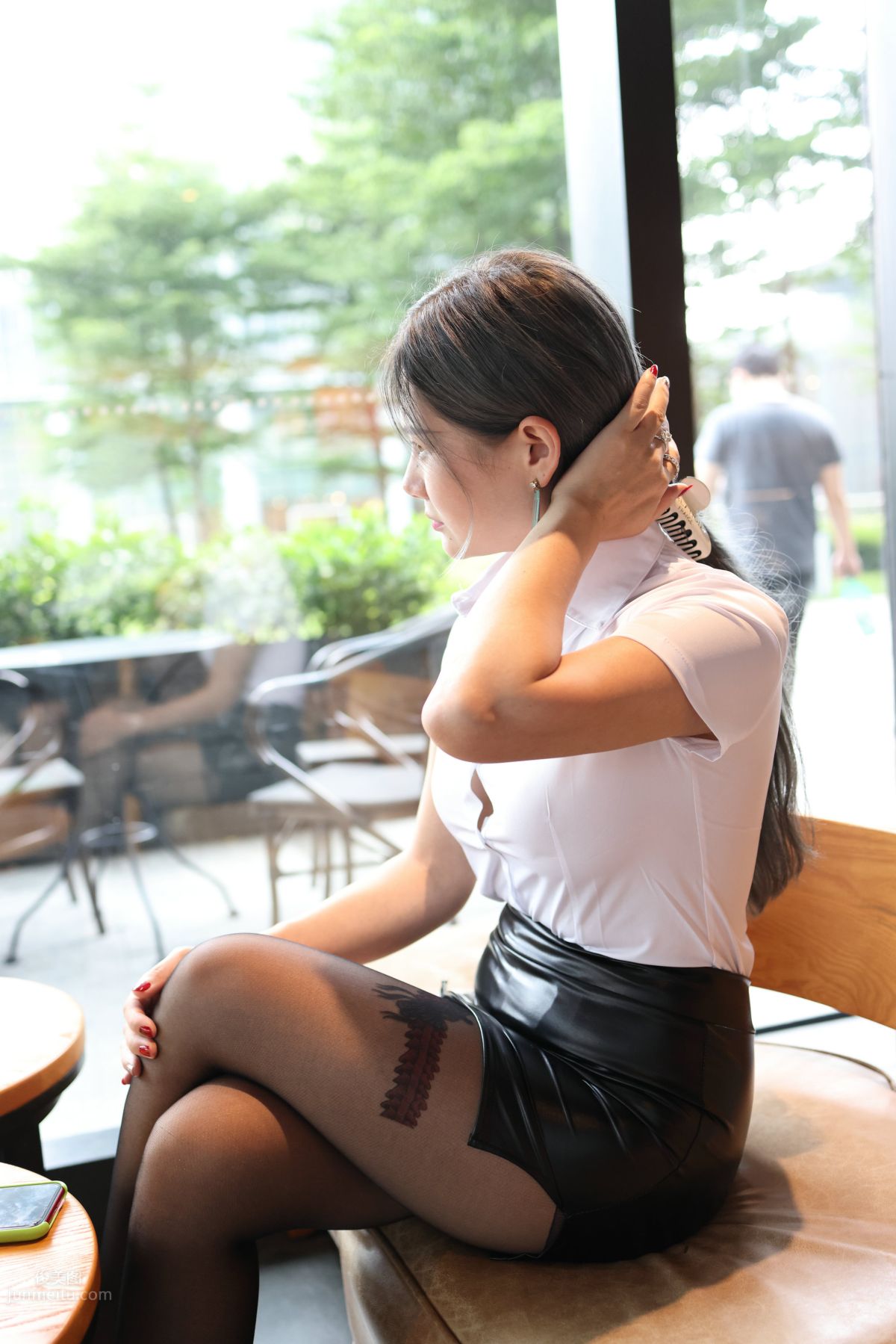 [Mojing Street] 093 Leather Skirt and Black Stockings photo 114