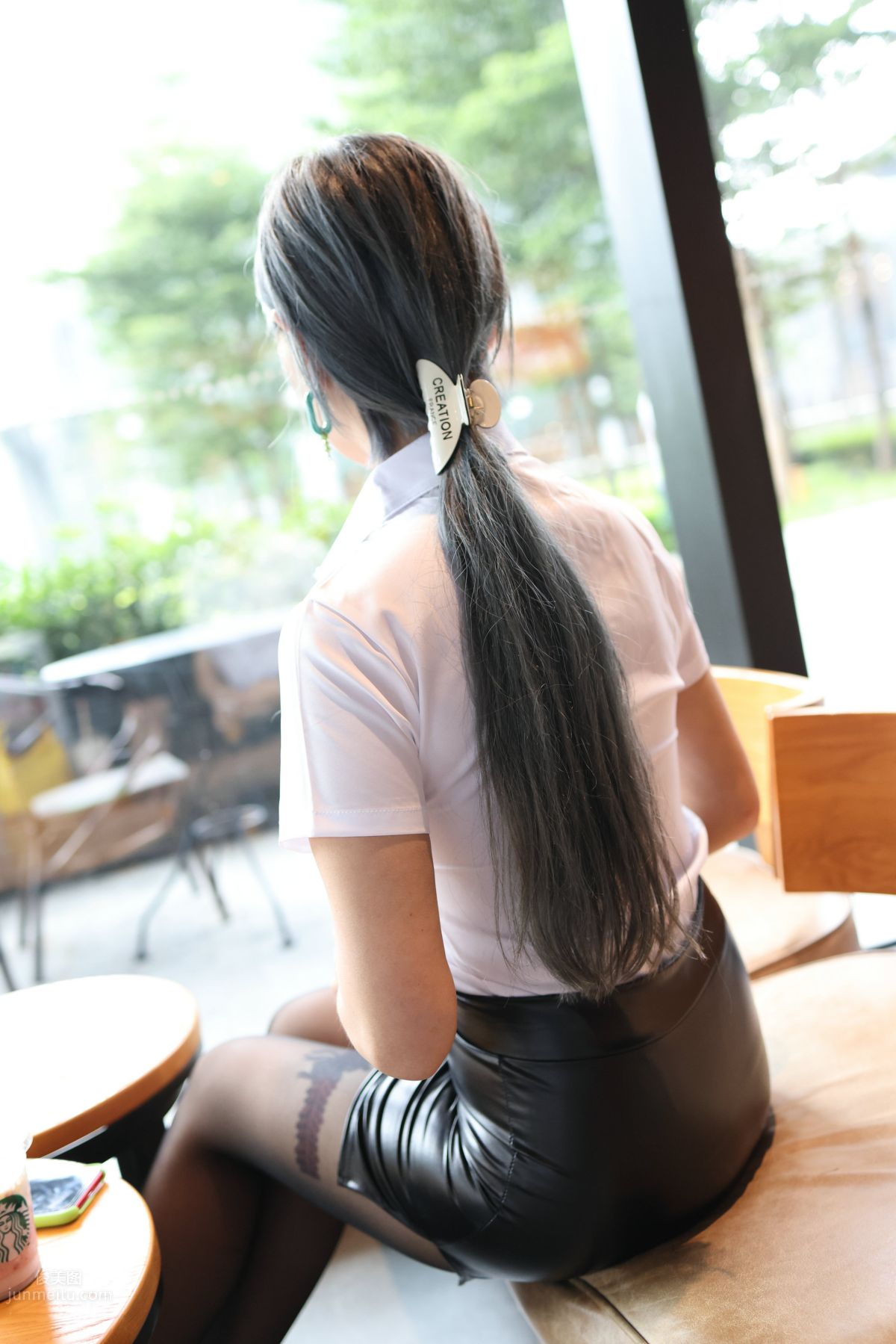 [Mojing Street] 093 Leather Skirt and Black Stockings photo 162