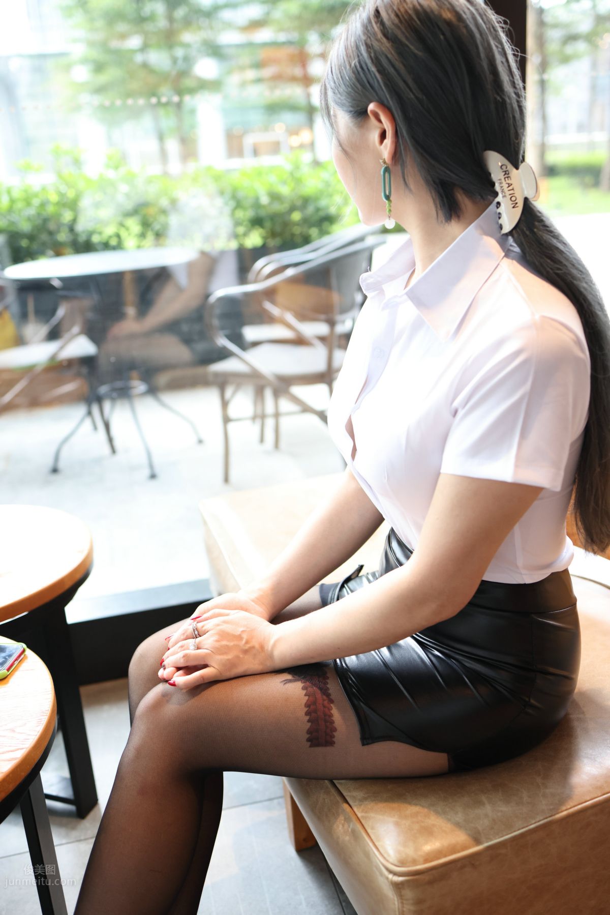 [Mojing Street] 093 Leather Skirt and Black Stockings photo 157