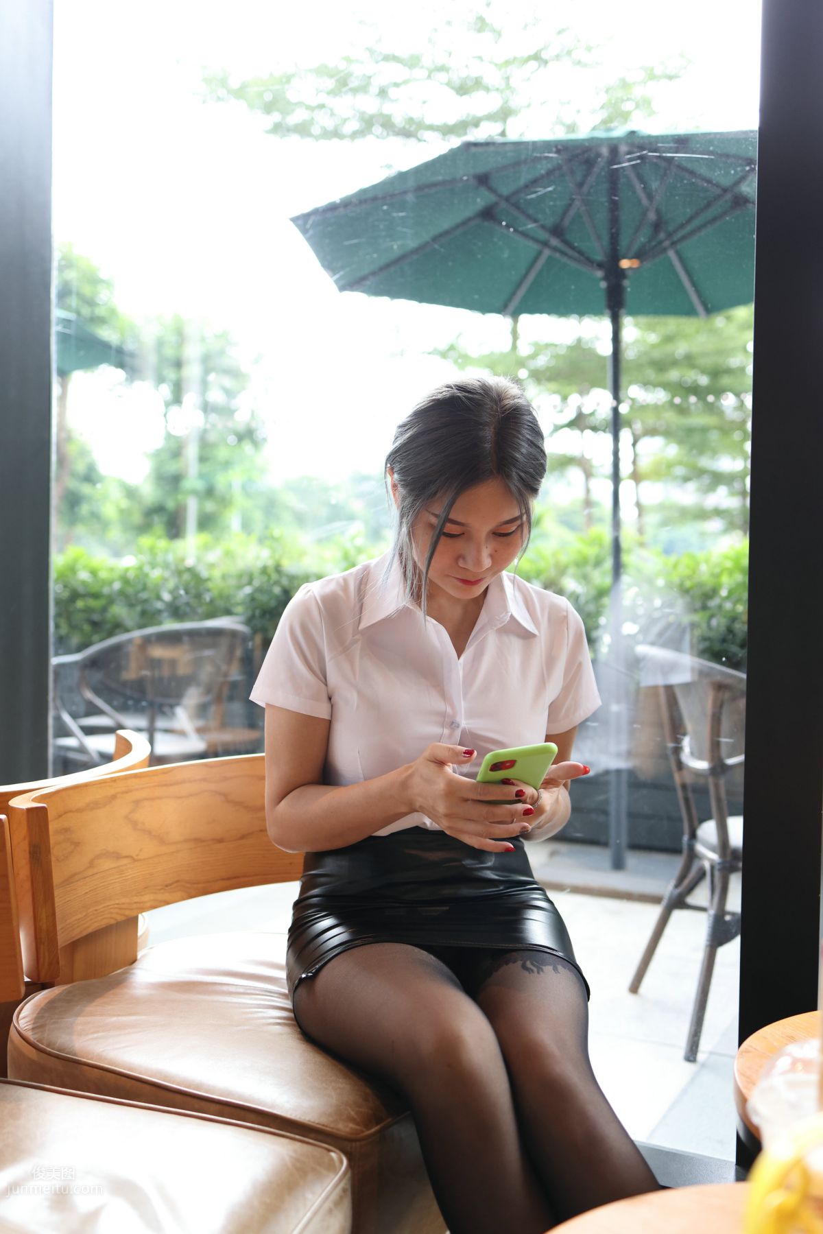 [Mojing Street] 093 Leather Skirt and Black Stockings photo 169