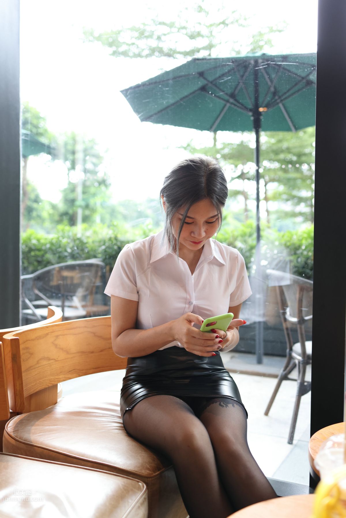 [Mojing Street] 093 Leather Skirt and Black Stockings photo 168