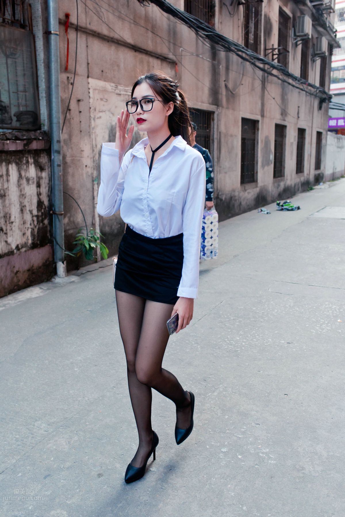 [Mojing Street] 105 OL Top Quality Black Stockings Beauty Tingting's Daily Work photo 50
