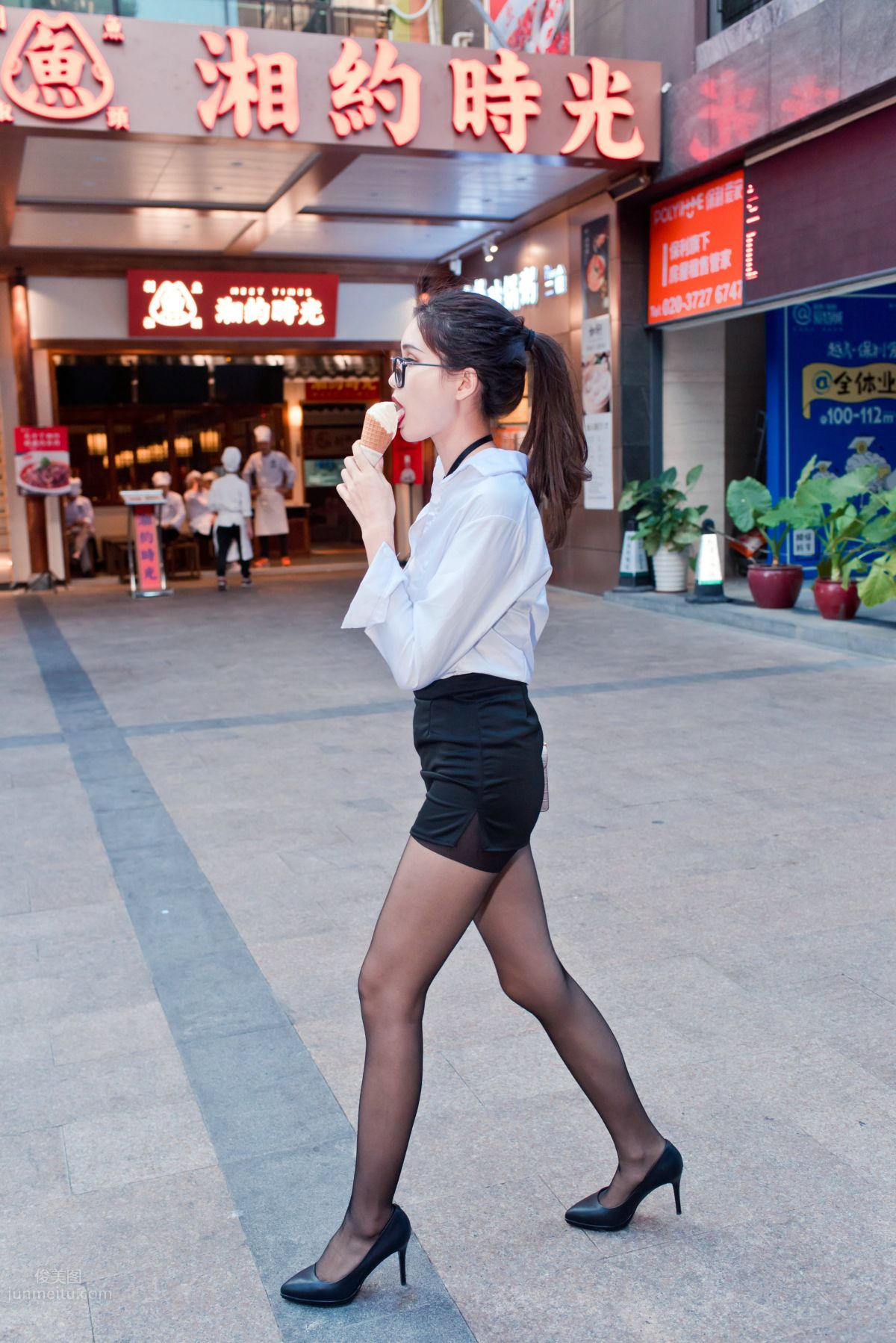 [Mojing Street] 105 OL Top Quality Black Stockings Beauty Tingting's Daily Work photo 73