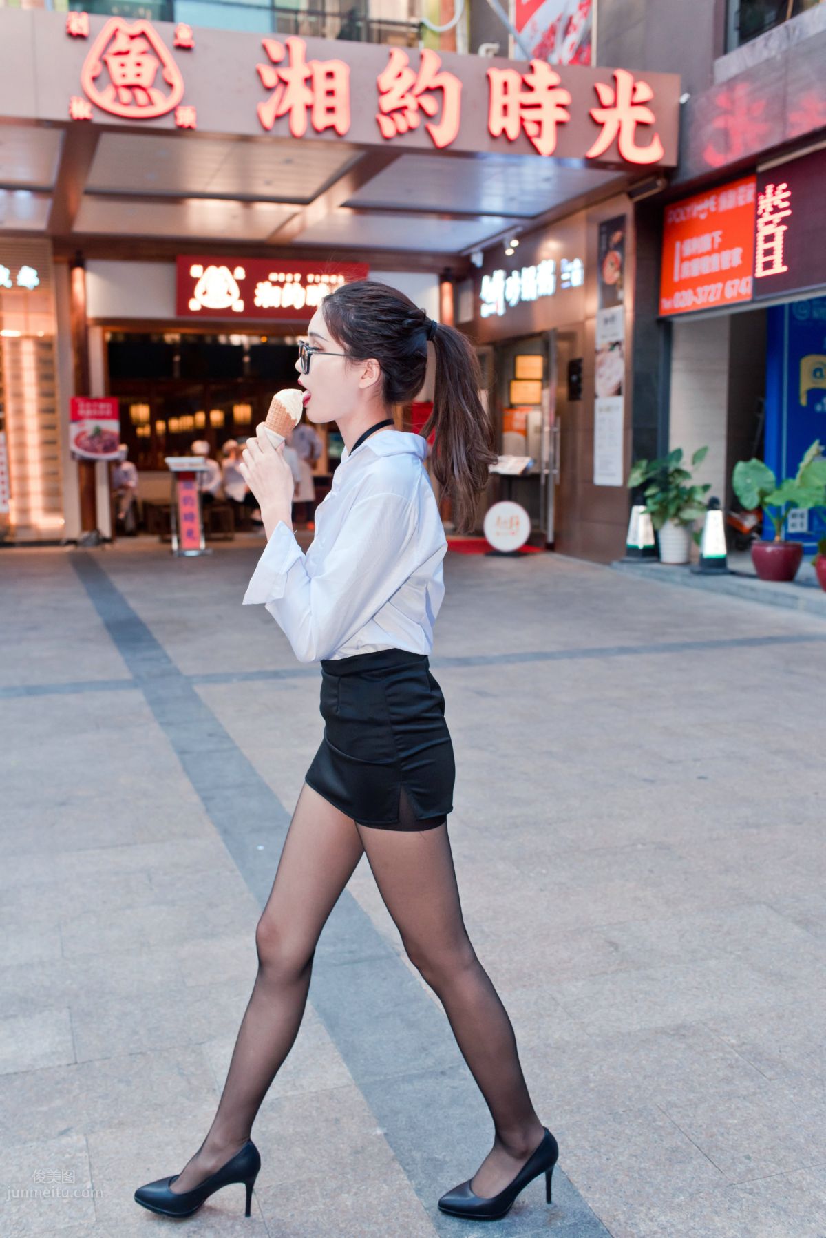 [Mojing Street] 105 OL Top Quality Black Stockings Beauty Tingting's Daily Work photo 74