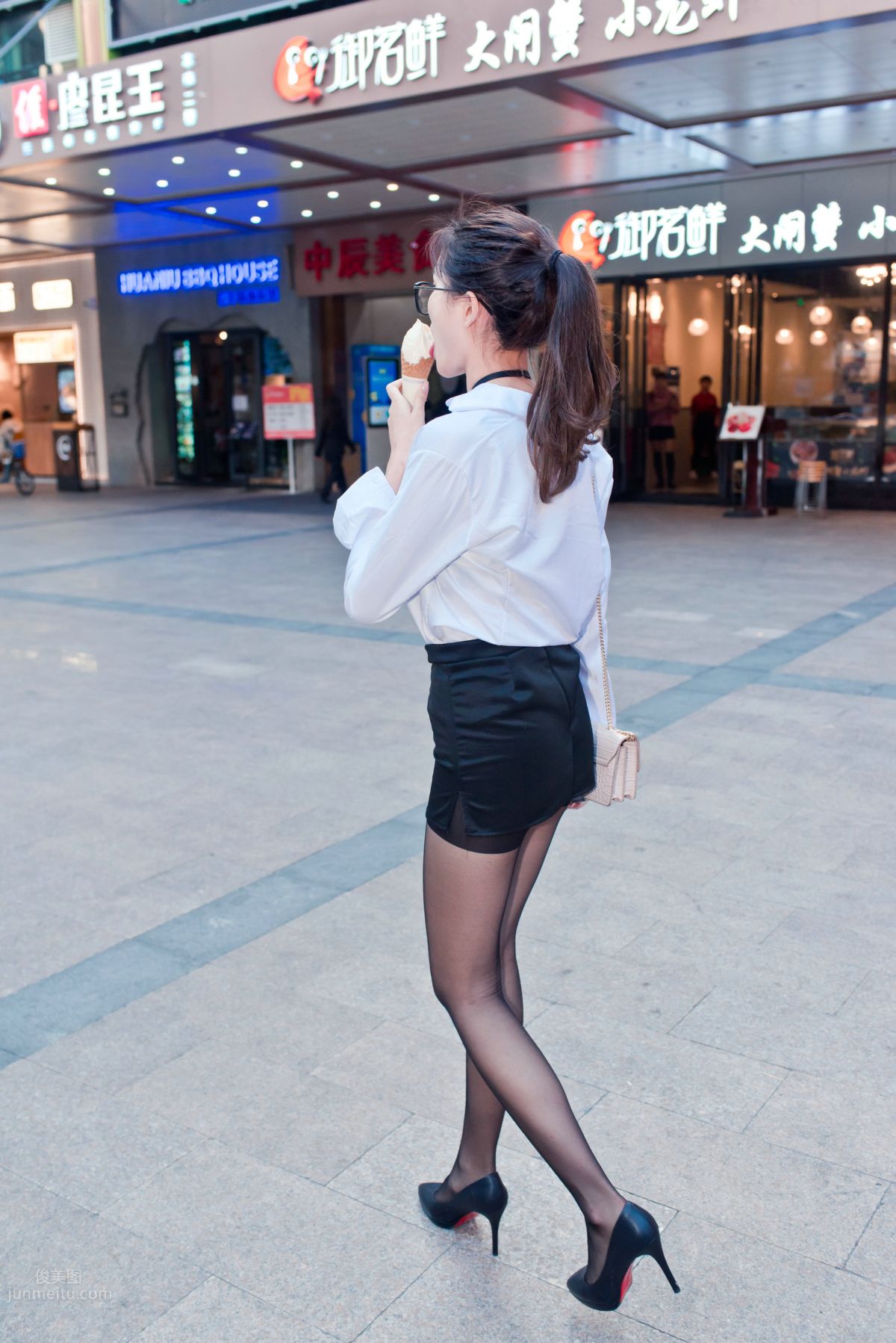 [Mojing Street] 105 OL Top Quality Black Stockings Beauty Tingting's Daily Work photo 77