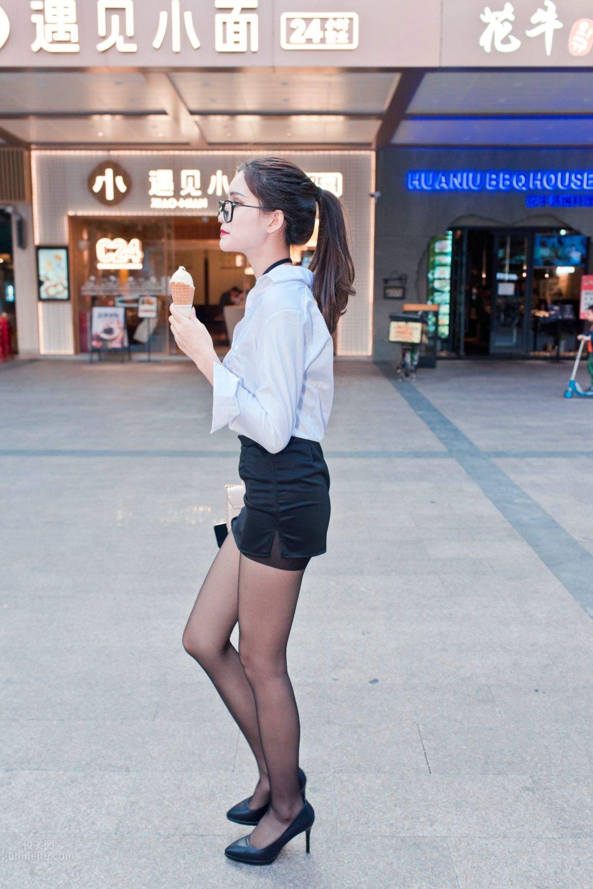 [Mojing Street] 105 OL Top Quality Black Stockings Beauty Tingting's Daily Work photo 83