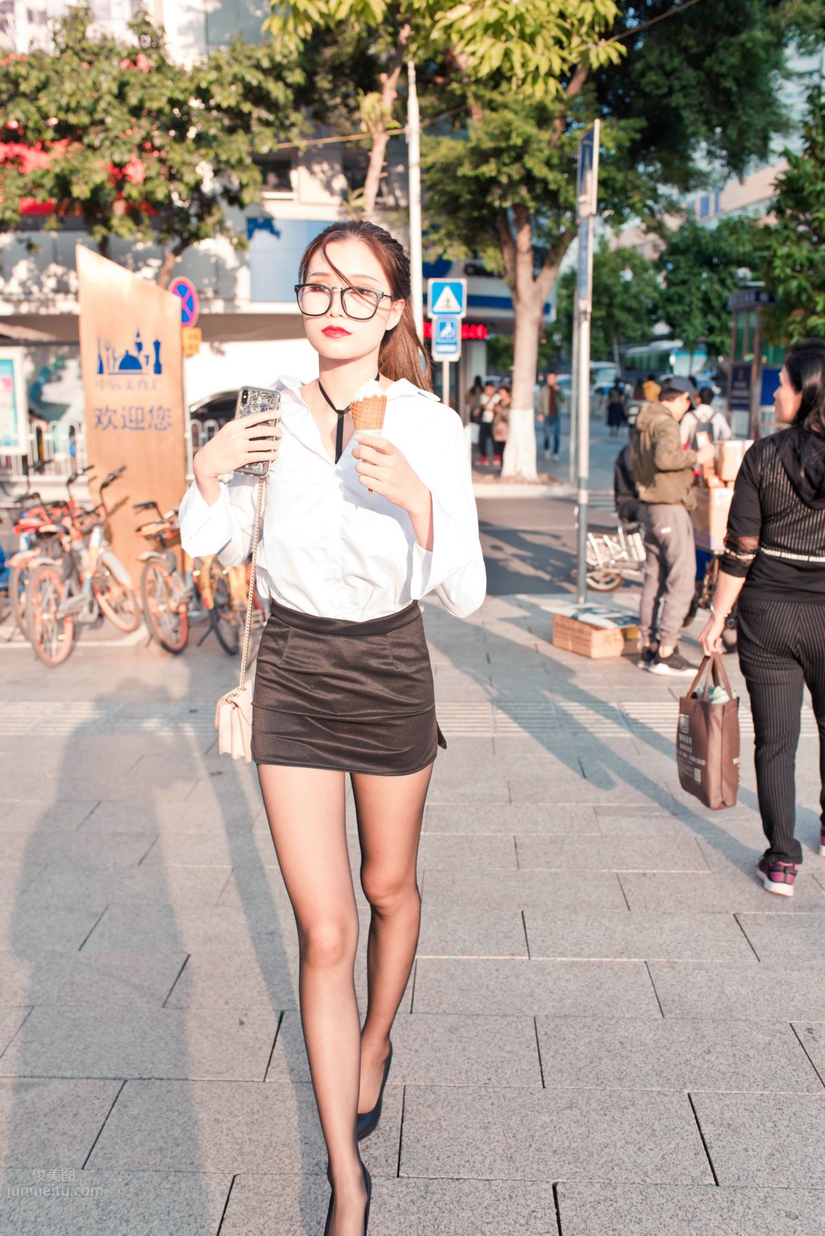 [Mojing Street] 105 OL Top Quality Black Stockings Beauty Tingting's Daily Work photo 86