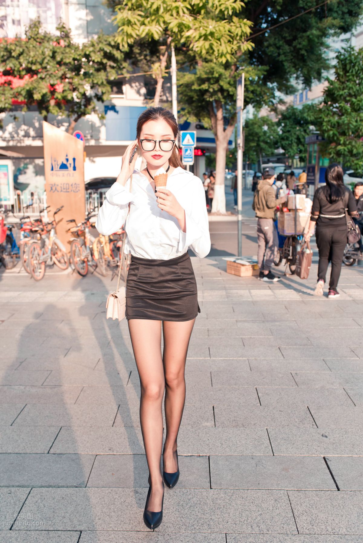 [Mojing Street] 105 OL Top Quality Black Stockings Beauty Tingting's Daily Work photo 88
