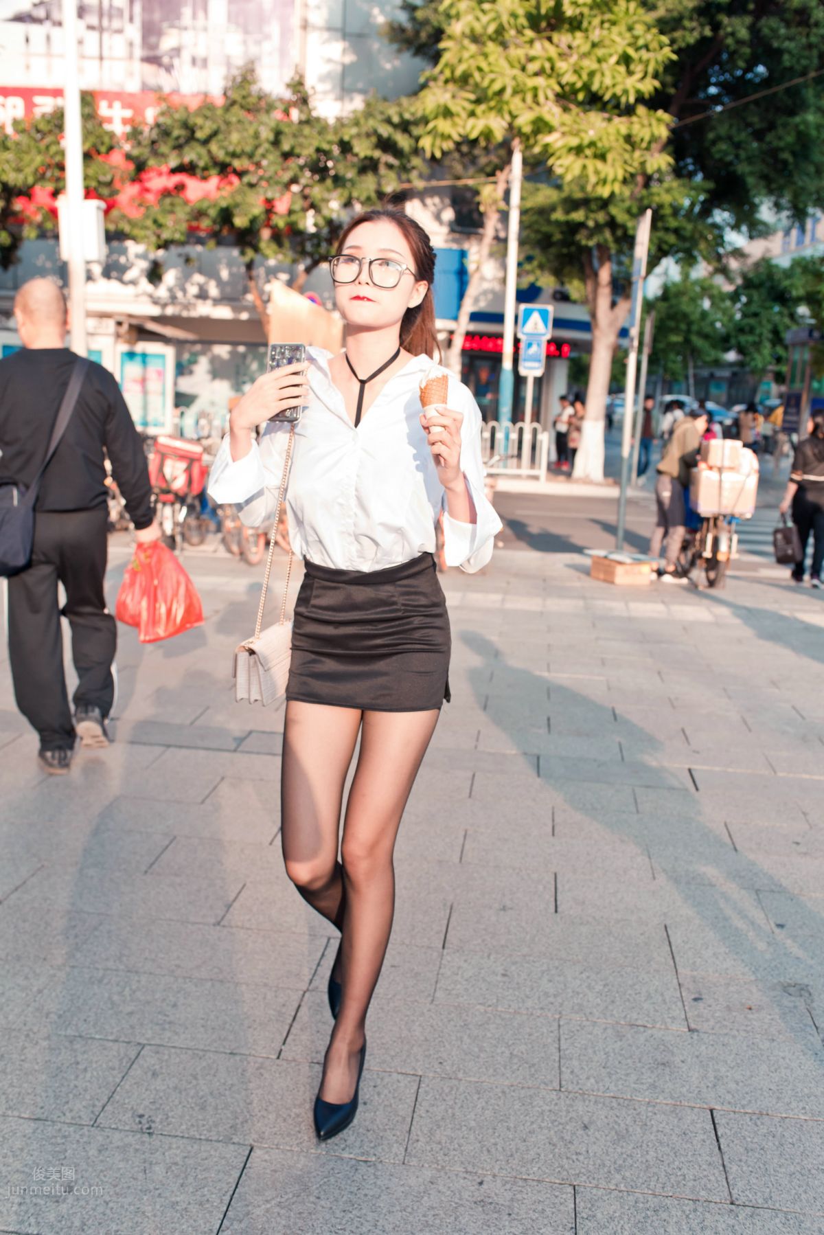 [Mojing Street] 105 OL Top Quality Black Stockings Beauty Tingting's Daily Work photo 91