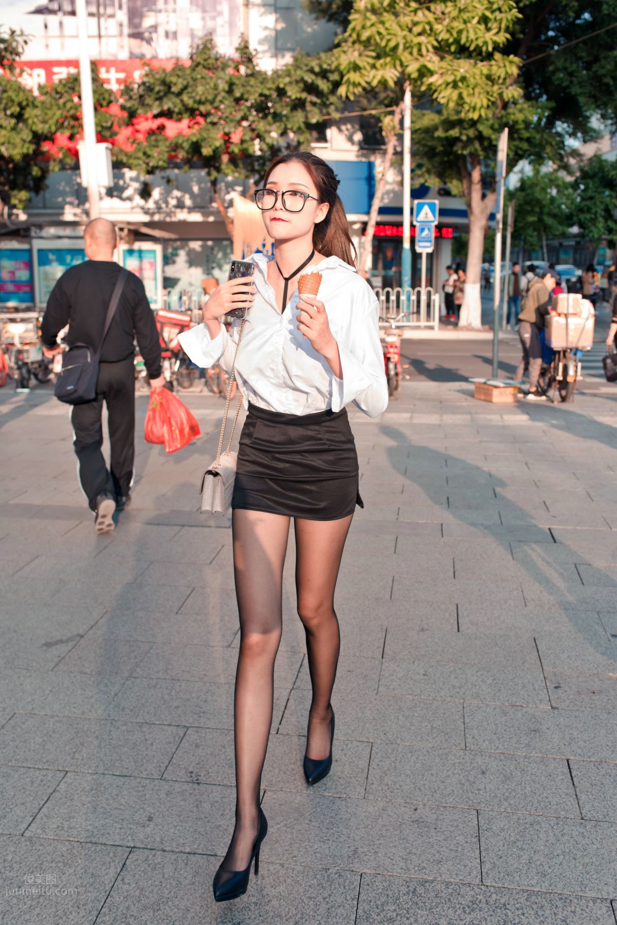 [Mojing Street] 105 OL Top Quality Black Stockings Beauty Tingting's Daily Work photo 92