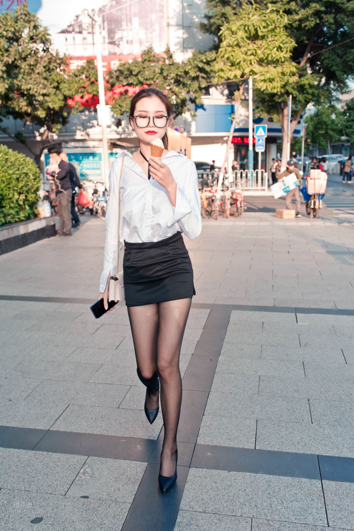 [Mojing Street] 105 OL Top Quality Black Stockings Beauty Tingting's Daily Work photo 94