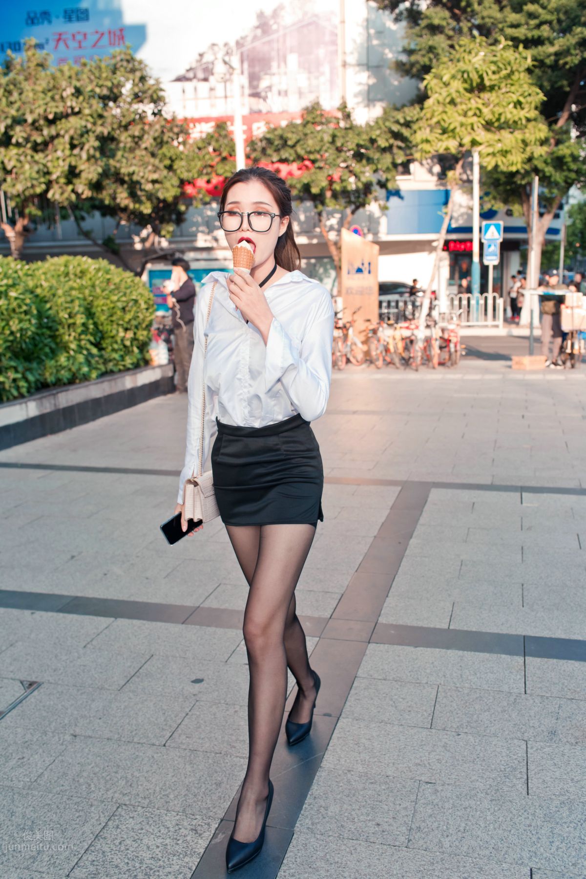[Mojing Street] 105 OL Top Quality Black Stockings Beauty Tingting's Daily Work photo 95