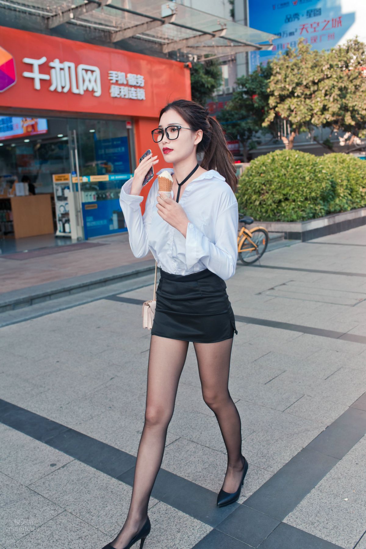 [Mojing Street] 105 OL Top Quality Black Stockings Beauty Tingting's Daily Work photo 102