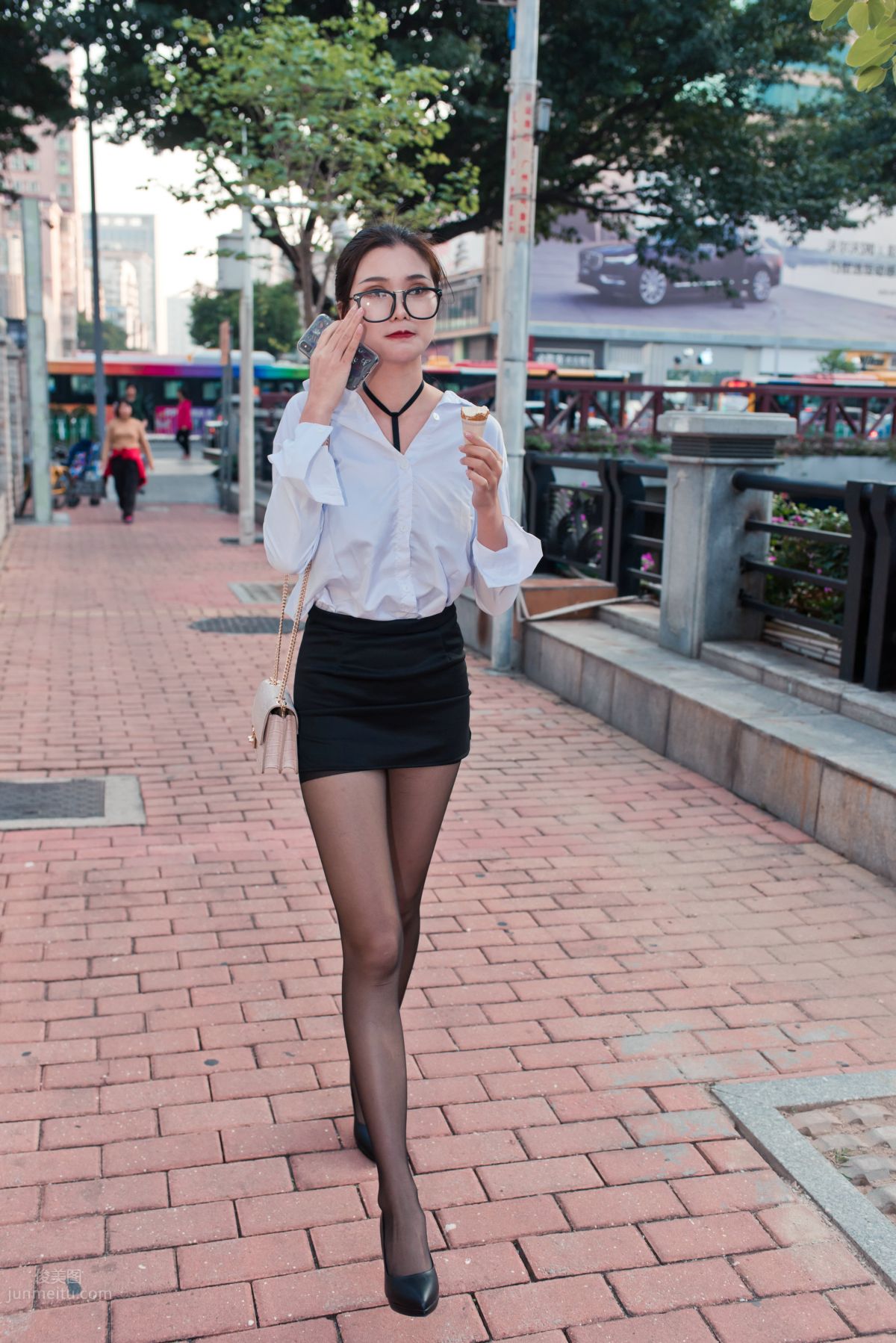[Mojing Street] 105 OL Top Quality Black Stockings Beauty Tingting's Daily Work photo 115