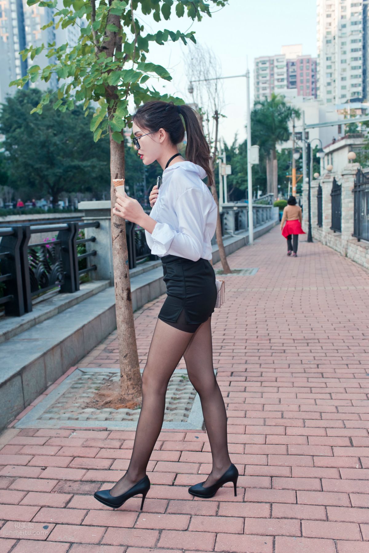 [Mojing Street] 105 OL Top Quality Black Stockings Beauty Tingting's Daily Work photo 116