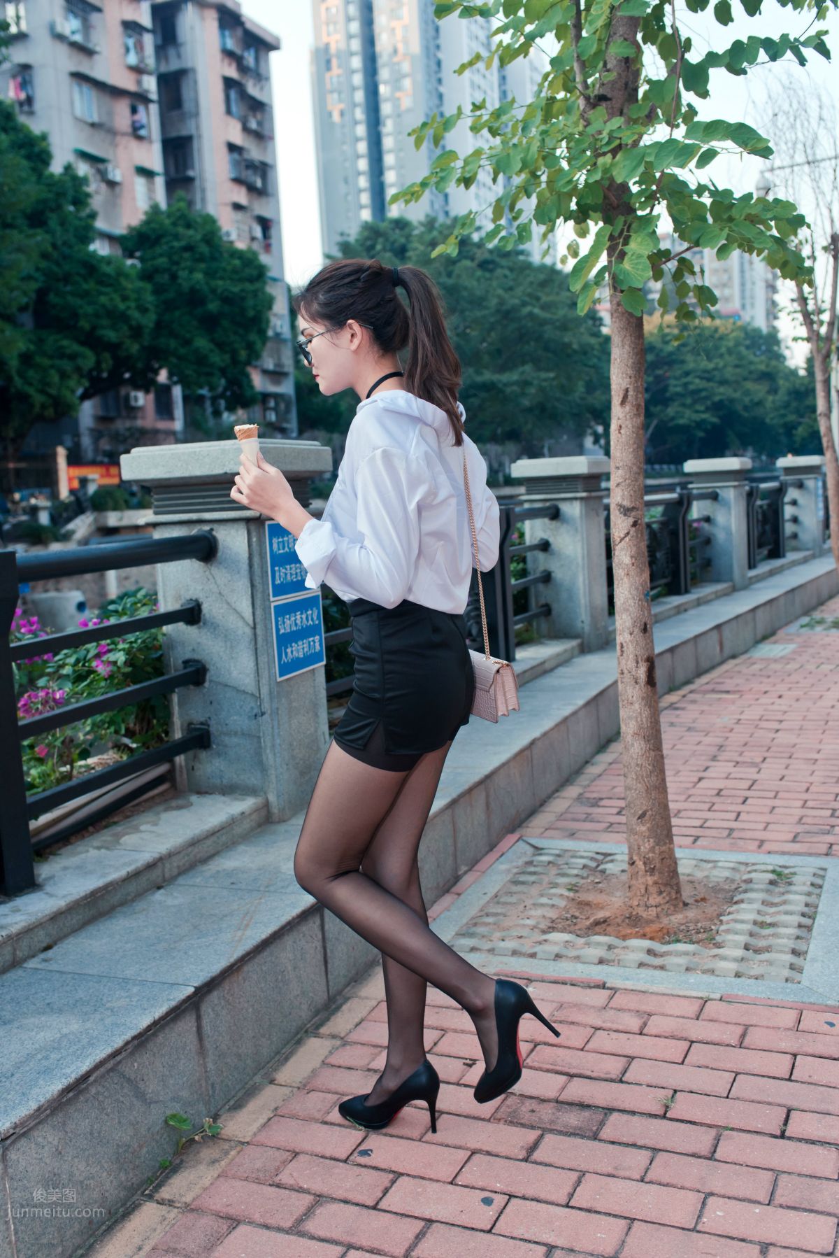 [Mojing Street] 105 OL Top Quality Black Stockings Beauty Tingting's Daily Work photo 118